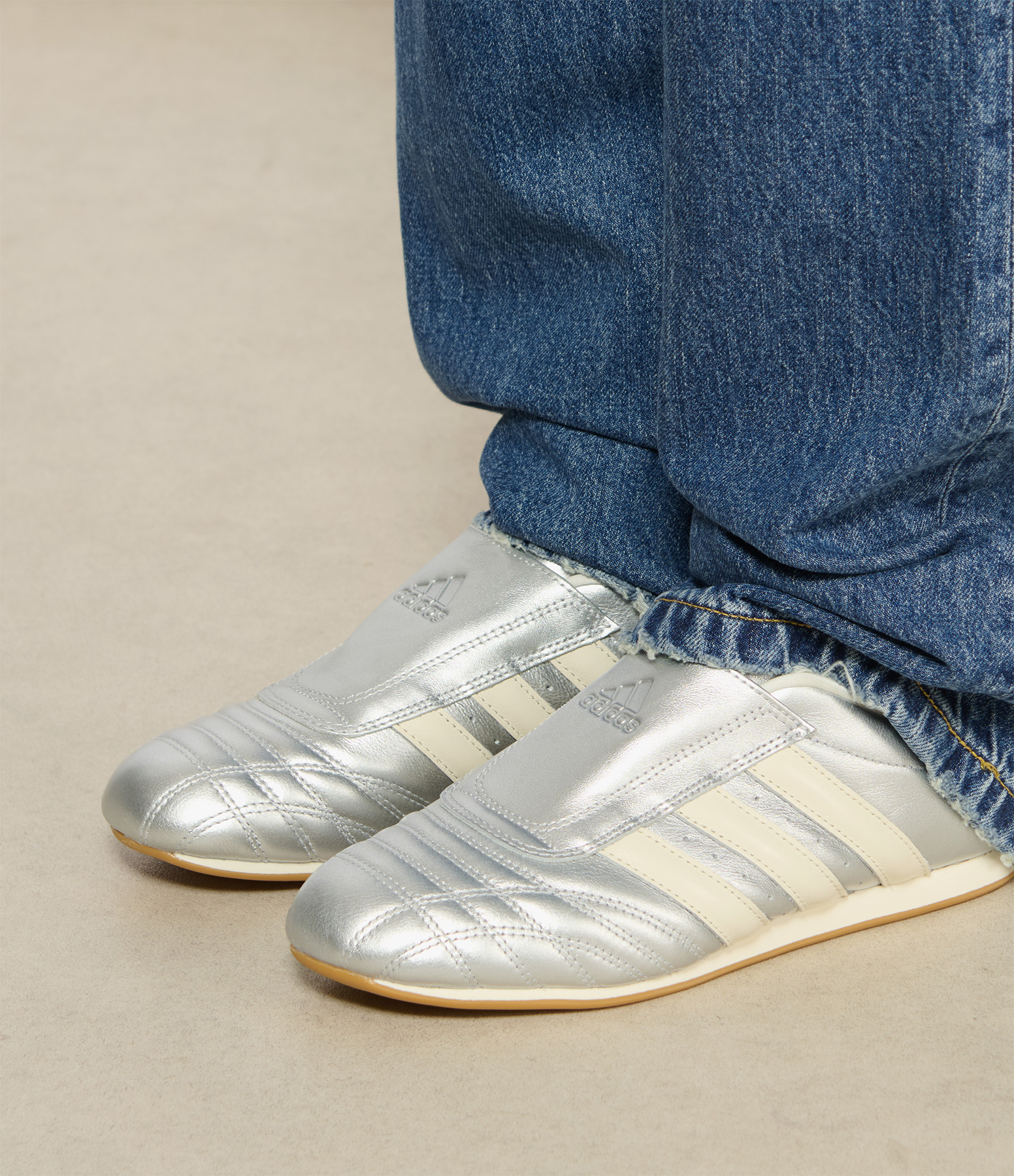 Silver Metallic / Off-White / Gum Taekwondo Trainers