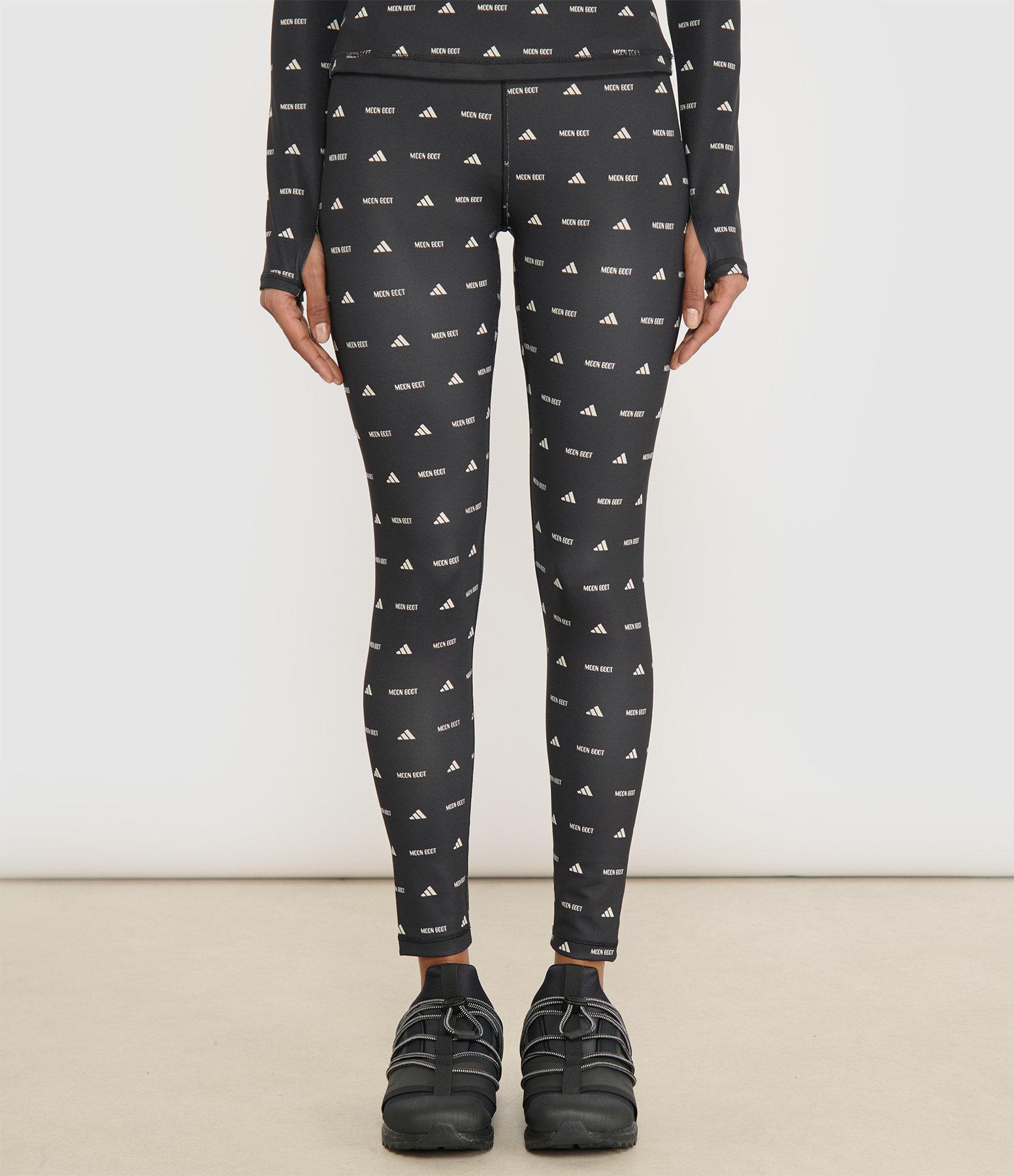 Black Cbrown Leggings, Adidas x Moon Boot Collaboration