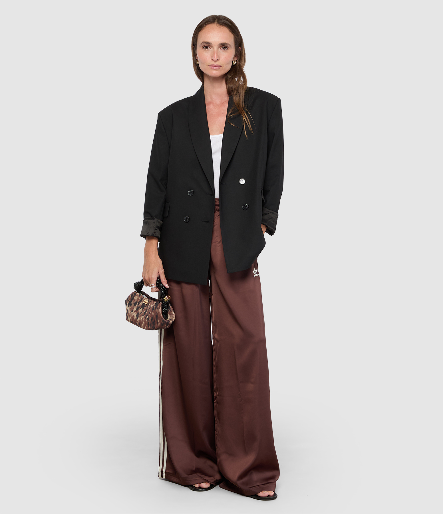Satin Trousers Tp Wl Auburn/Cream White