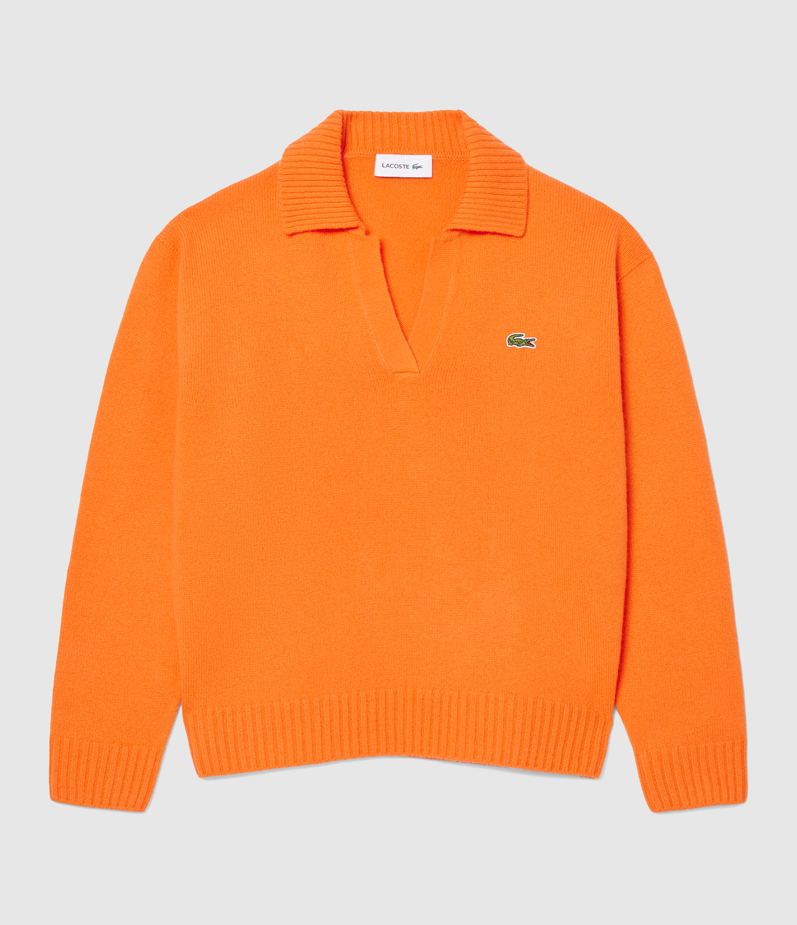 Orange Cashmere Polo-Neck Jumper