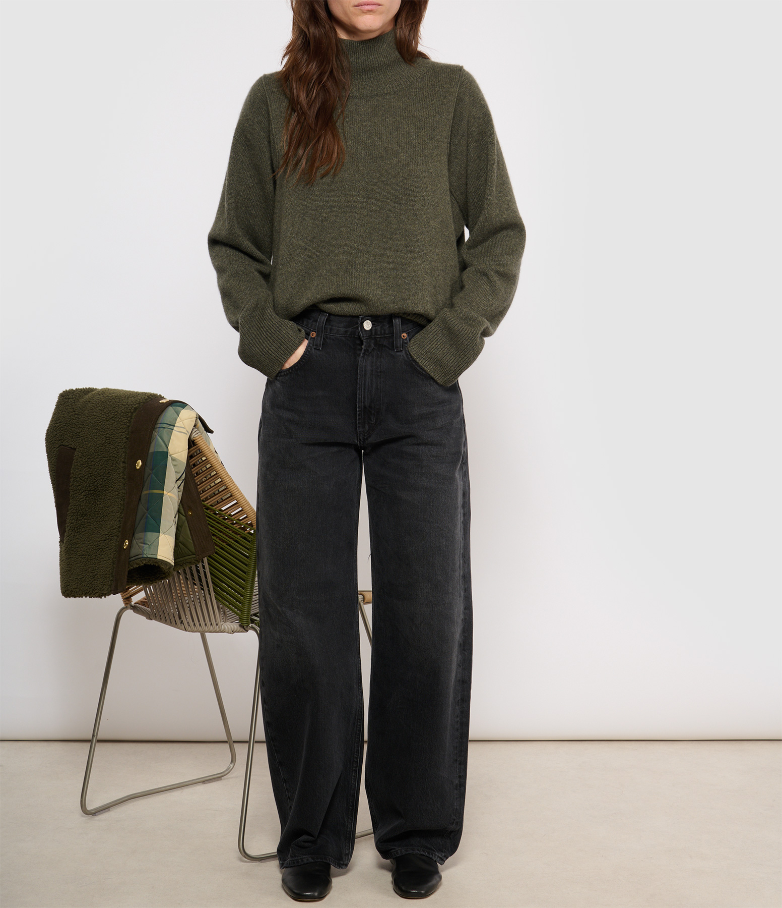 Black Tar Low-Rise Jeans
