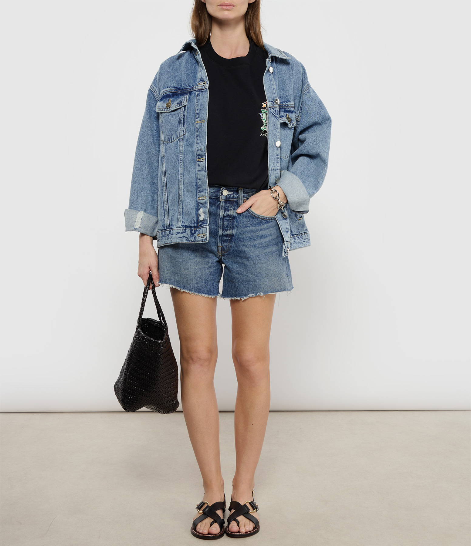 Parker Faded Blue Denim Shorts