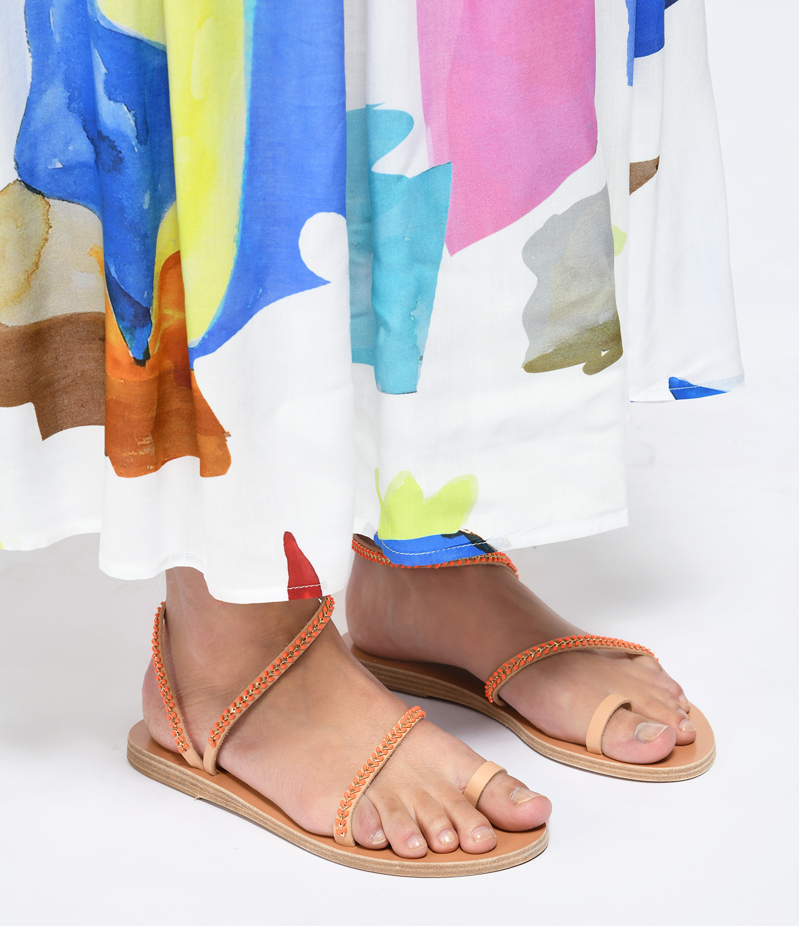 Apli Eleftheria Coral Leather Sandals