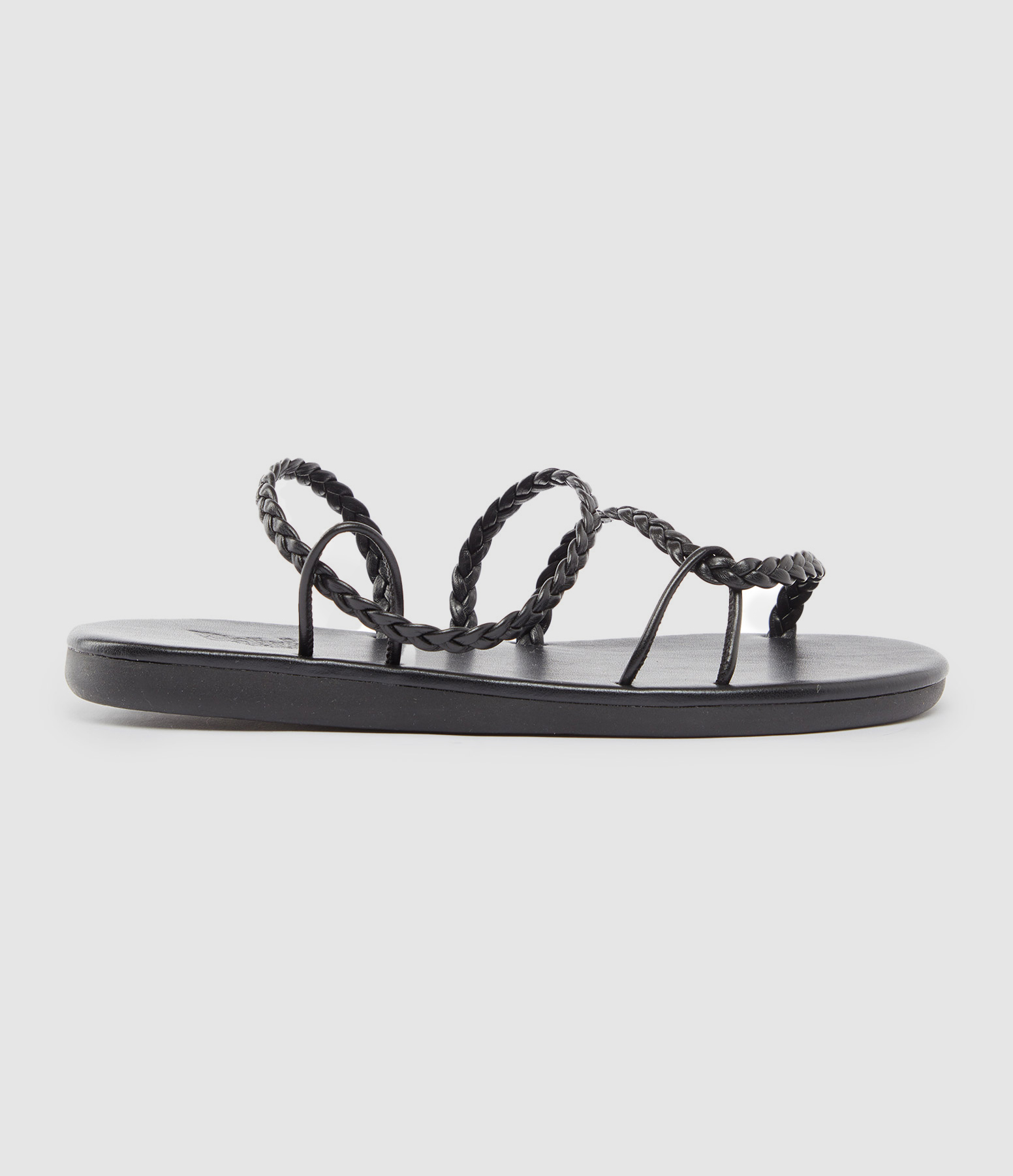 Maya Black Leather Sandals