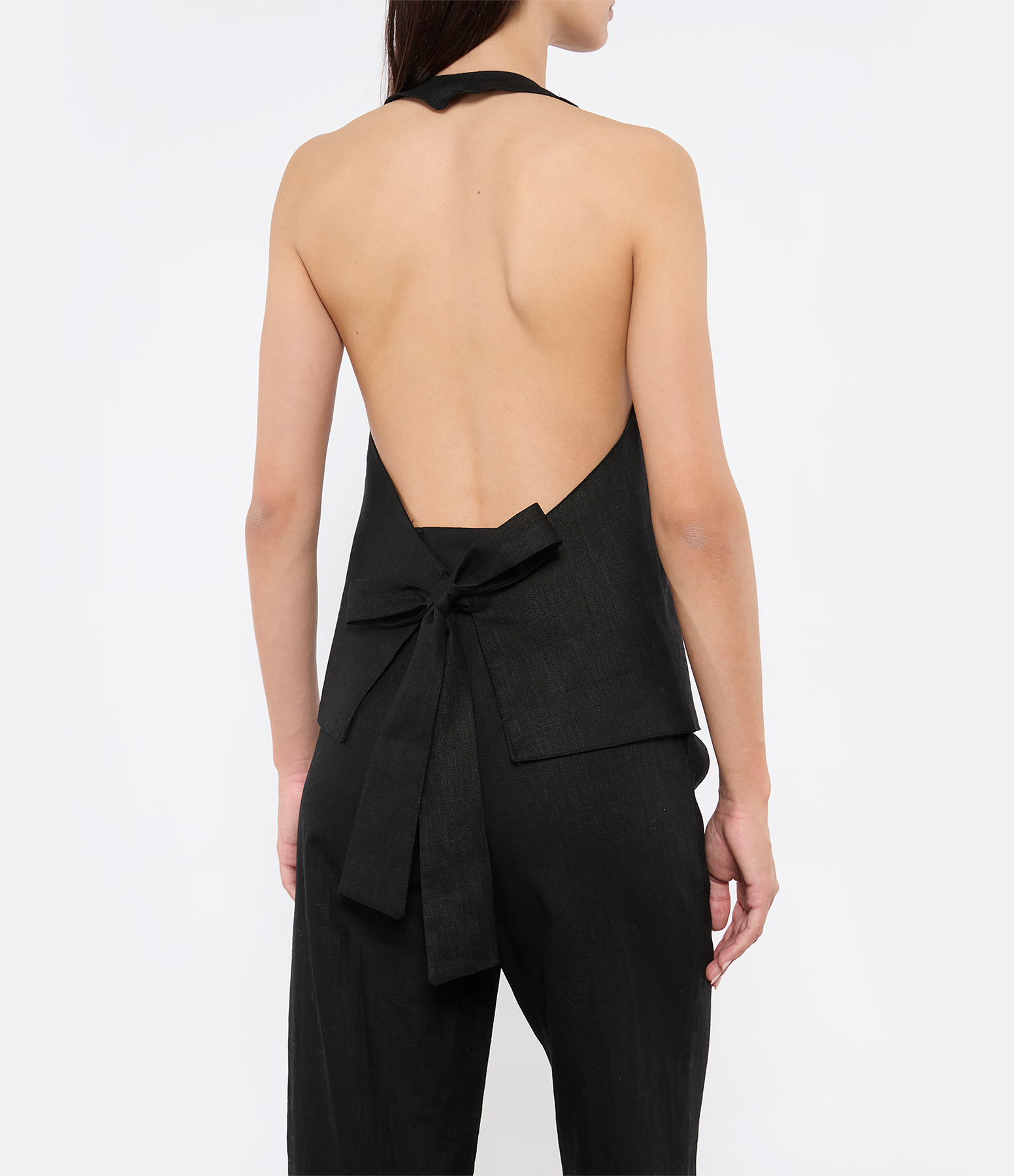 Black Linen Flirt Cardigan