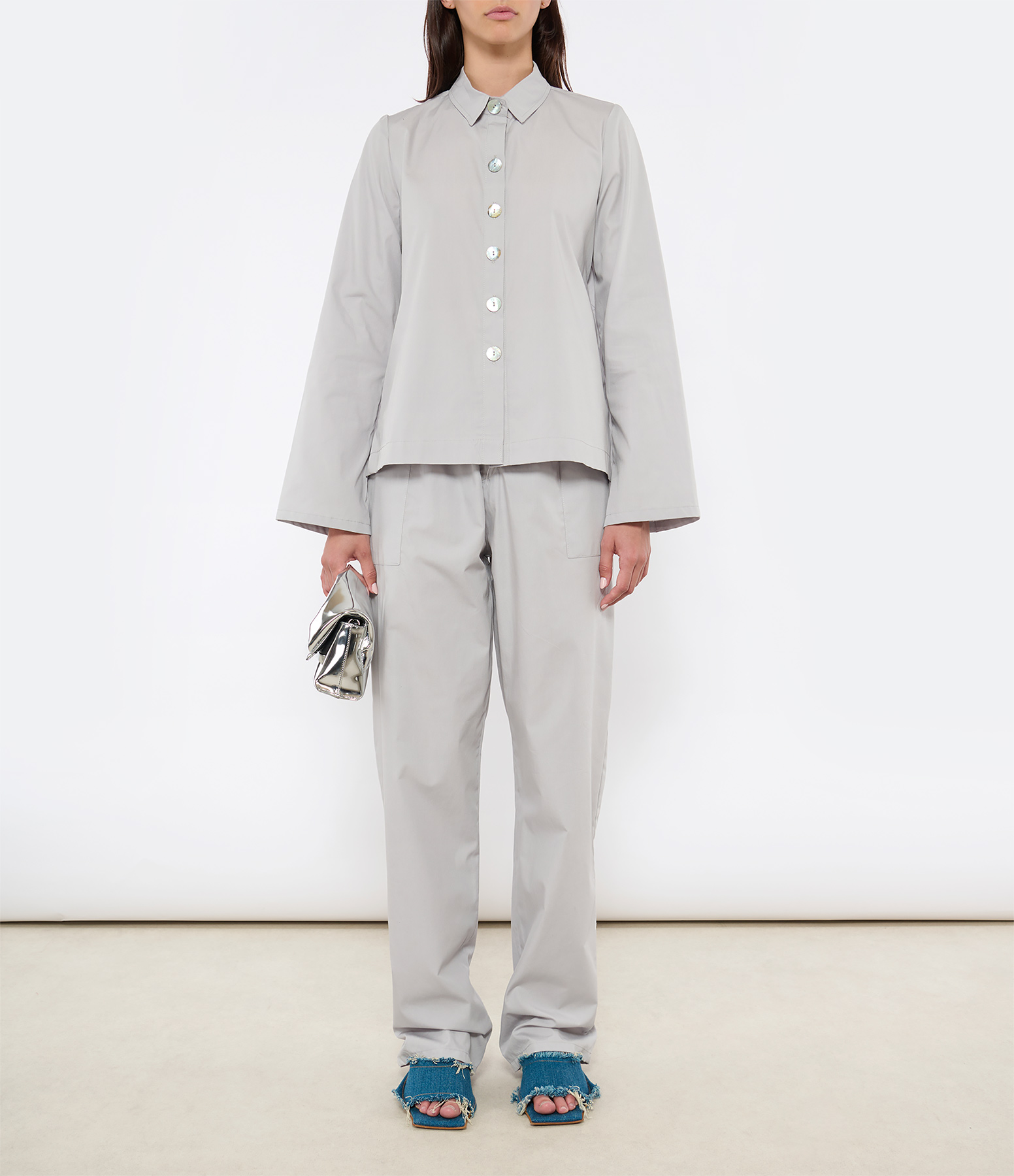 Calypso Aluminium Cotton Trousers