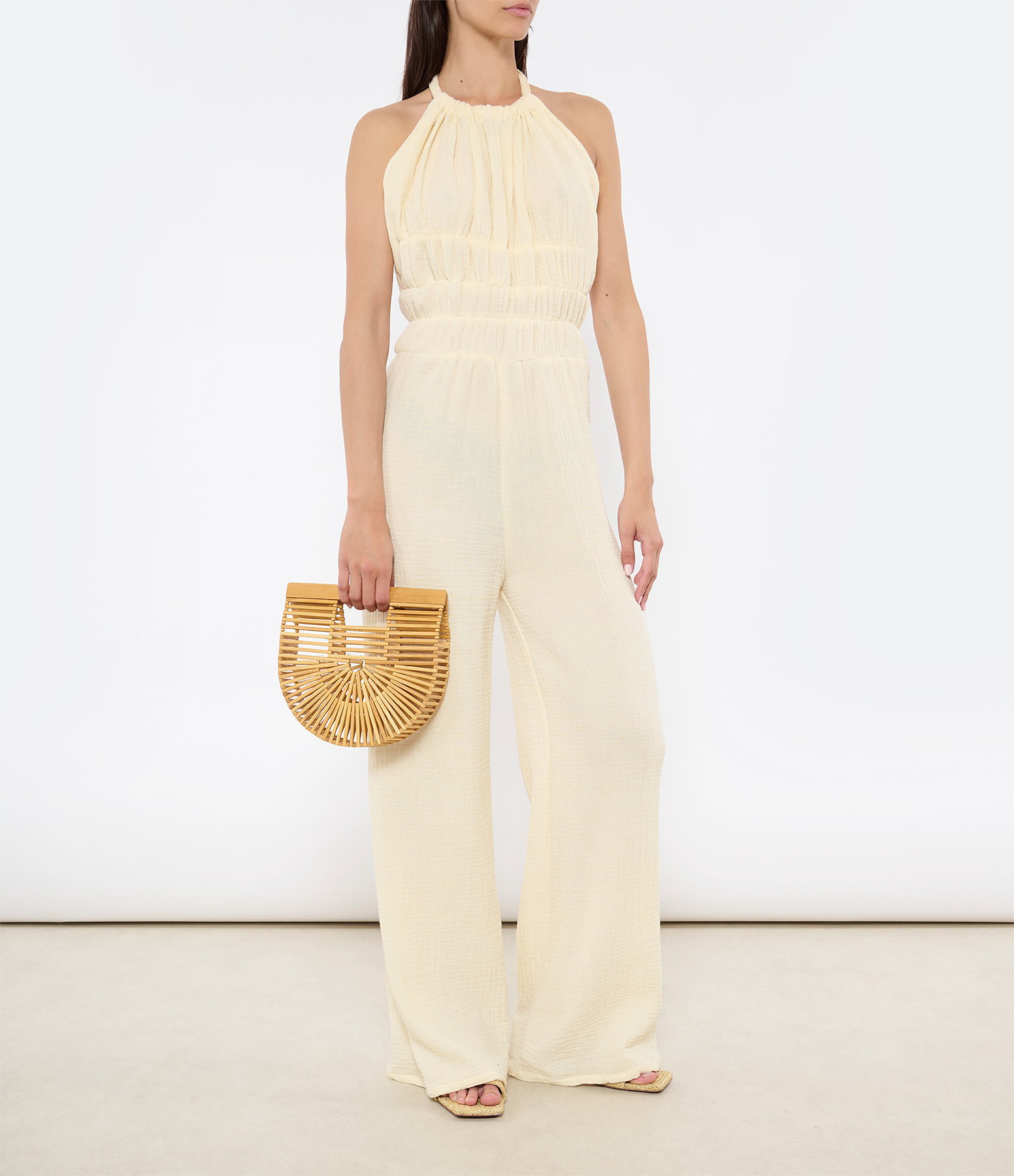 Erato Ecru Cotton Gauze Jumpsuit