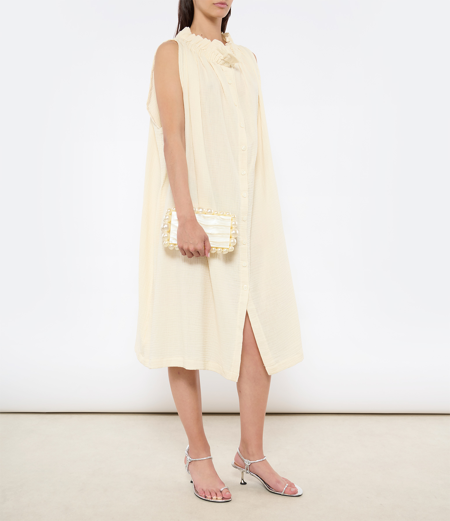 Athena Dress in Ecru Cotton Gauze