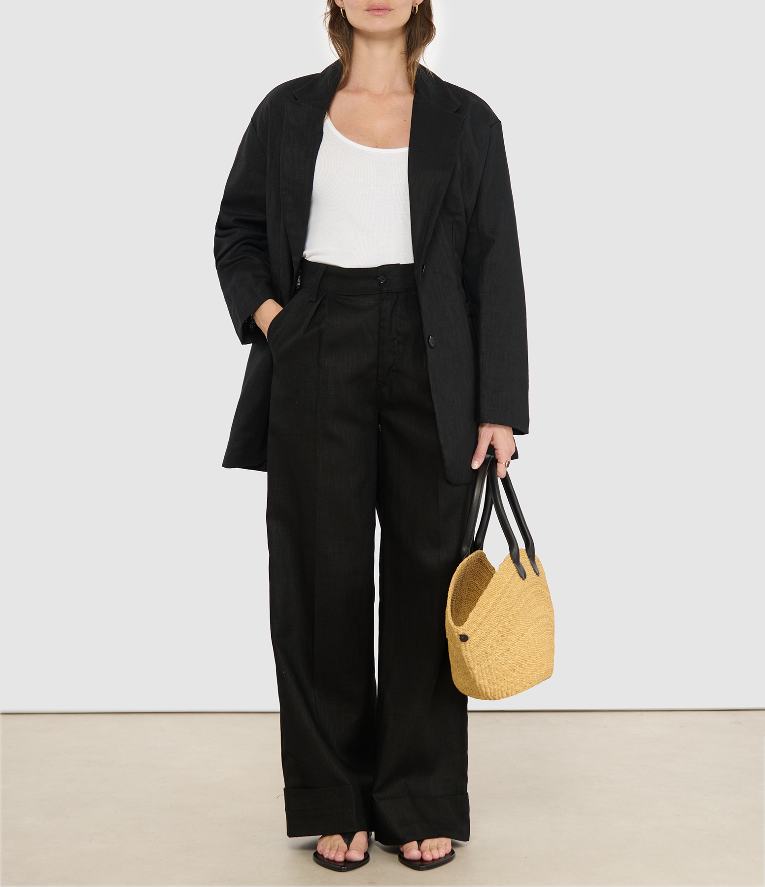 Soupir Black Linen Trousers