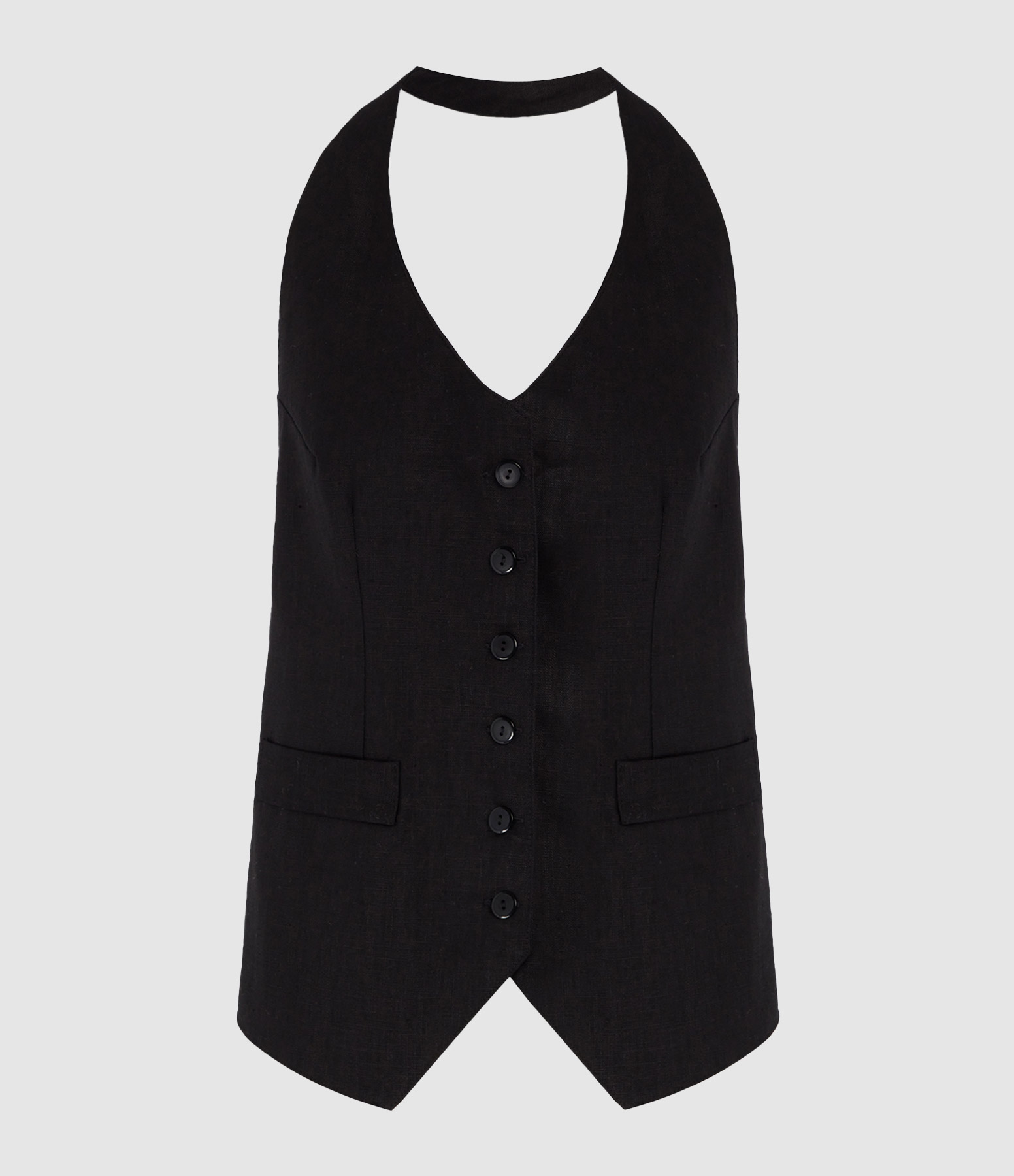 Black Linen Flirt Cardigan