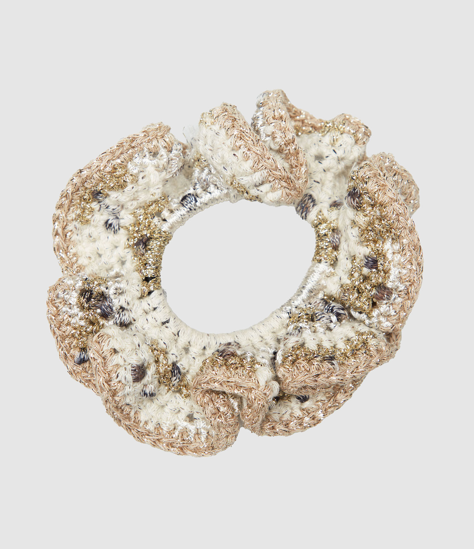 Gold-coloured Crochet Scrunchie