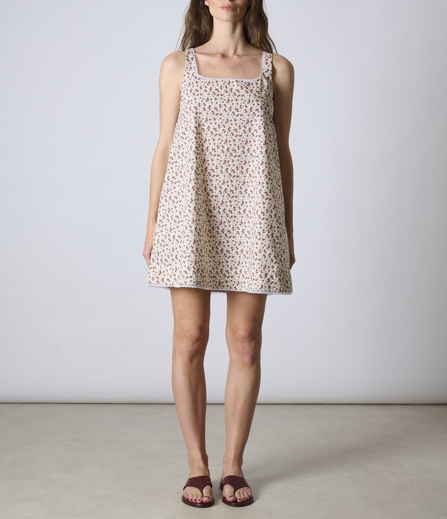 White Calla Dress with Floral Print