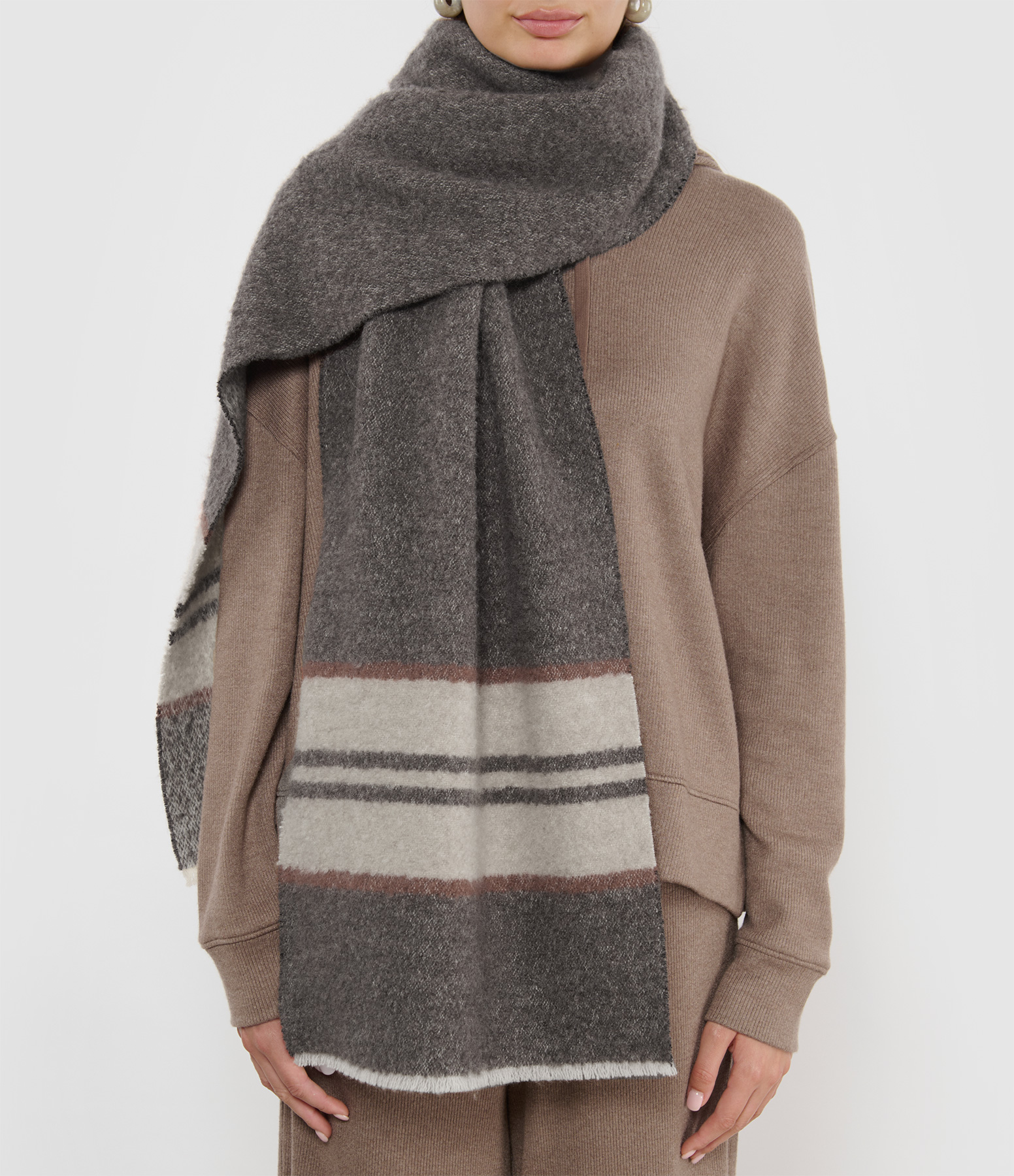 Emi Scarf – Taupe, Natural, Orange