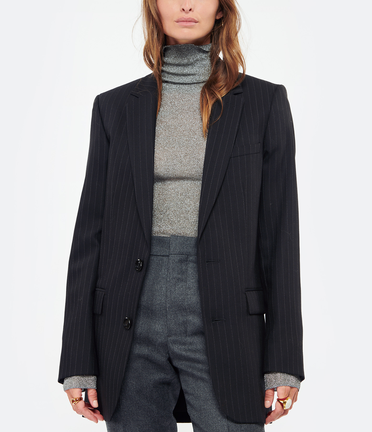 Unisex Virgin Wool Blazer Jacket – Black