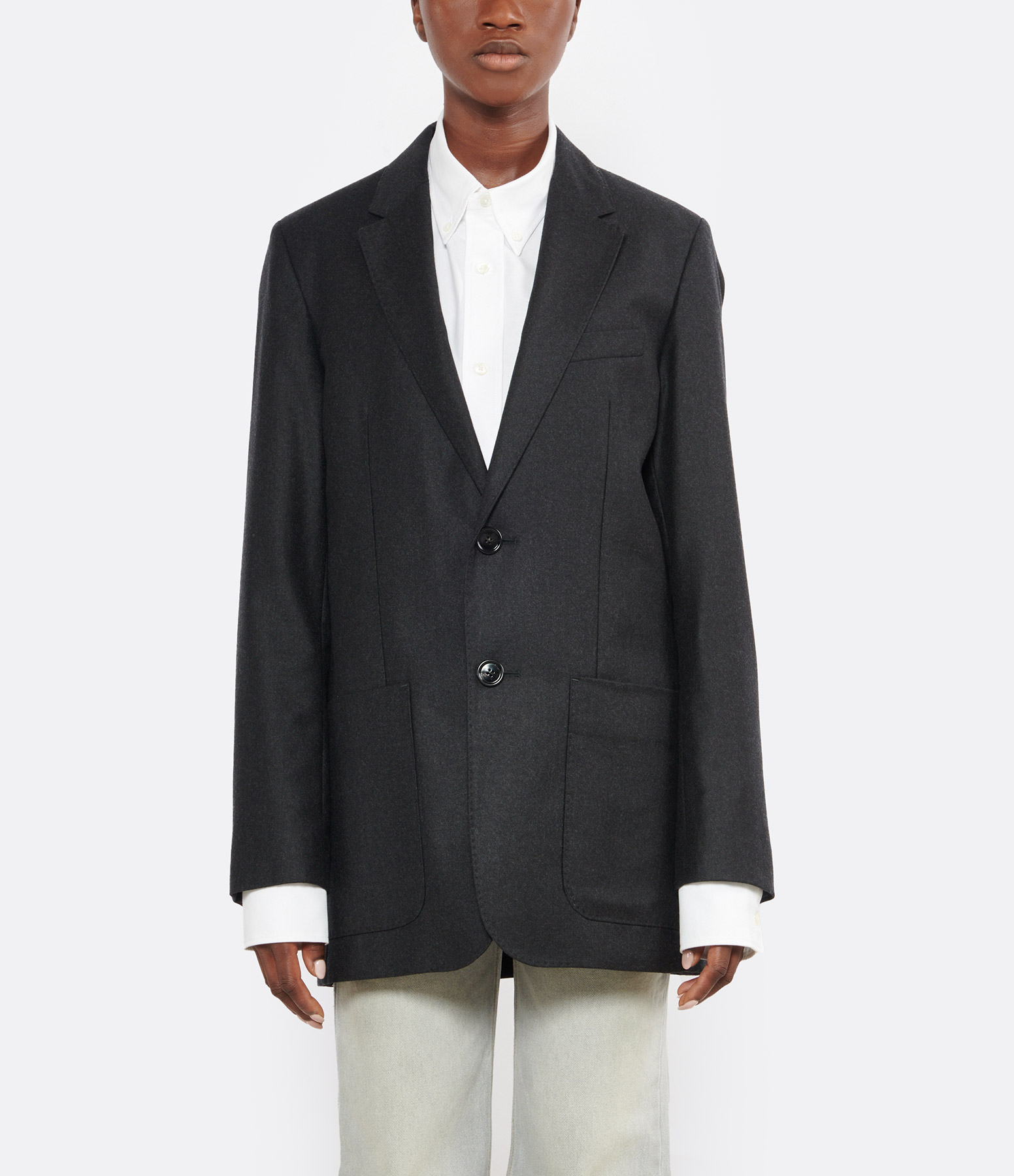 Mélange Grey Wool Blazer