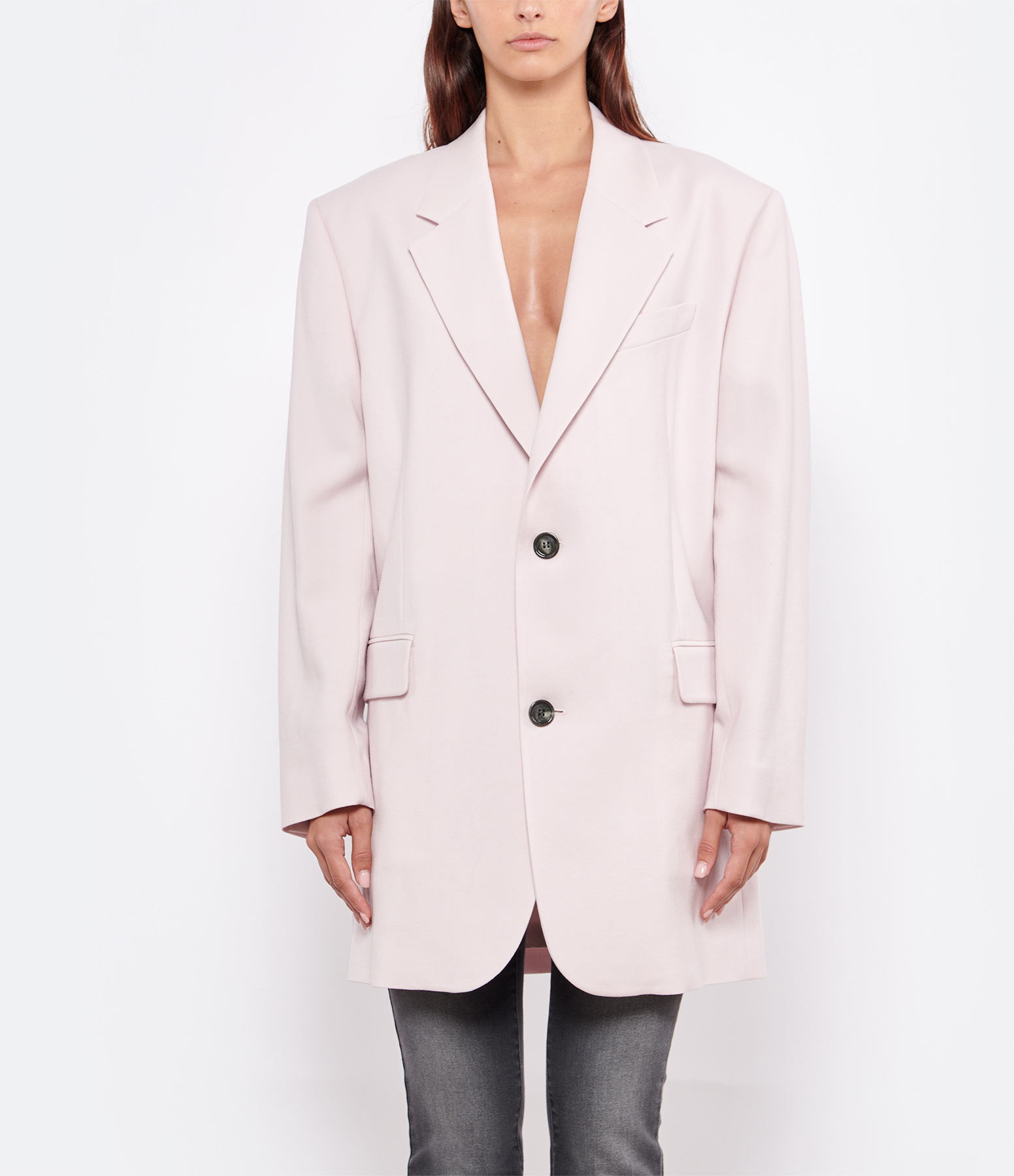 Powder Pink Wool Blazer