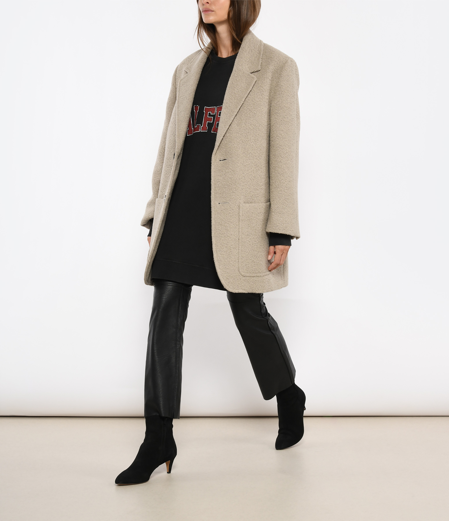 Clay-Coloured Buttoned Coat