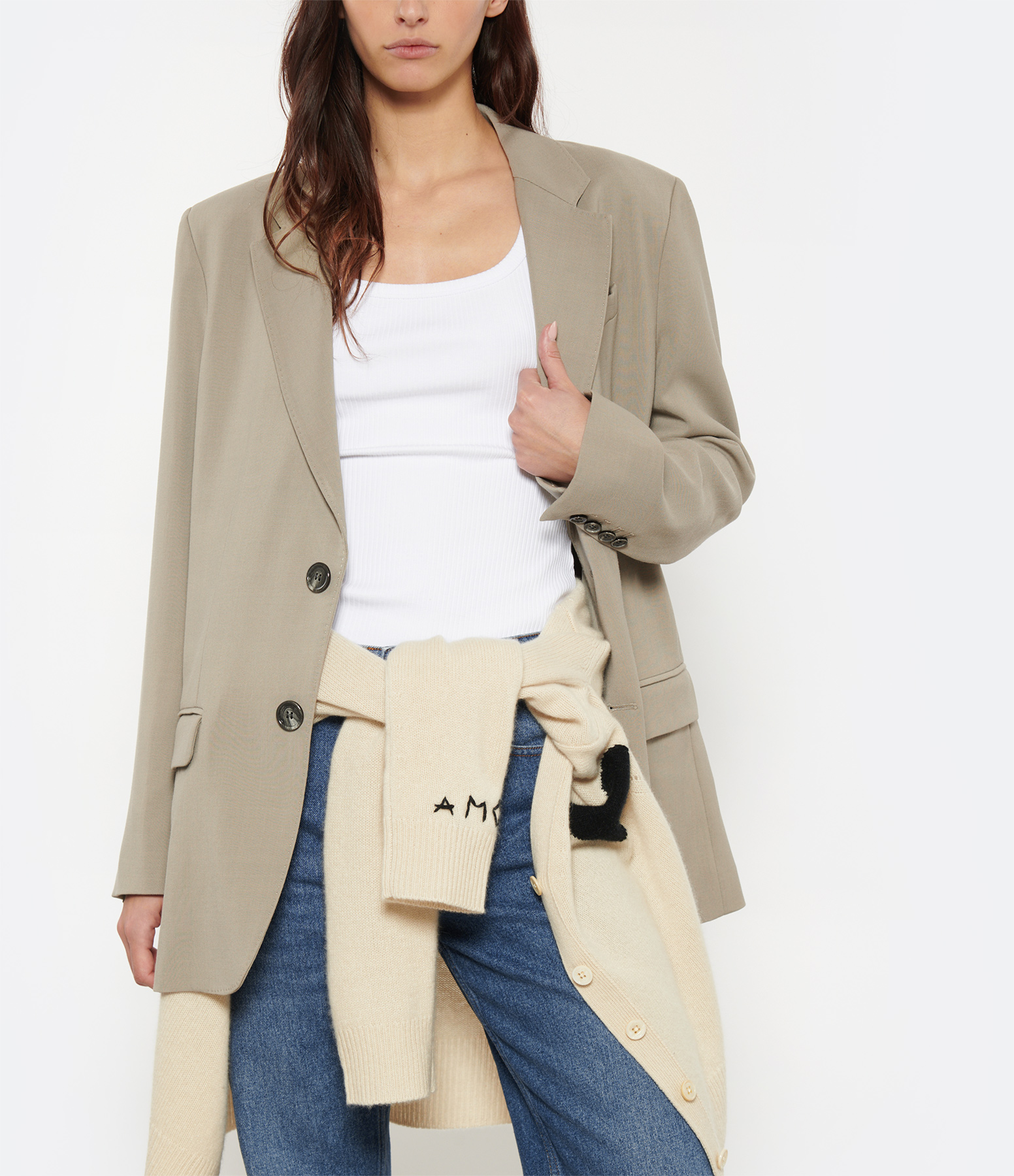 Taupe Button-Up Jacket