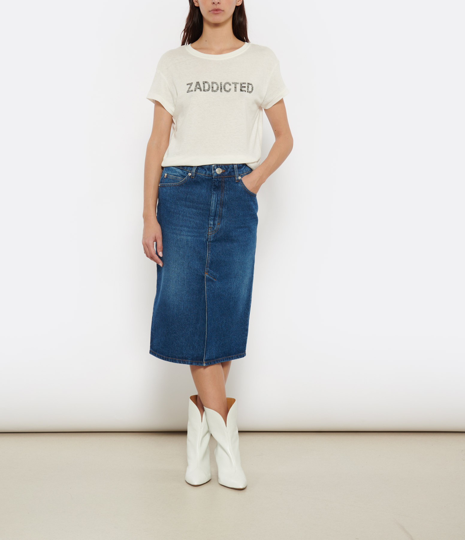 Blue Vintage Pencil Skirt