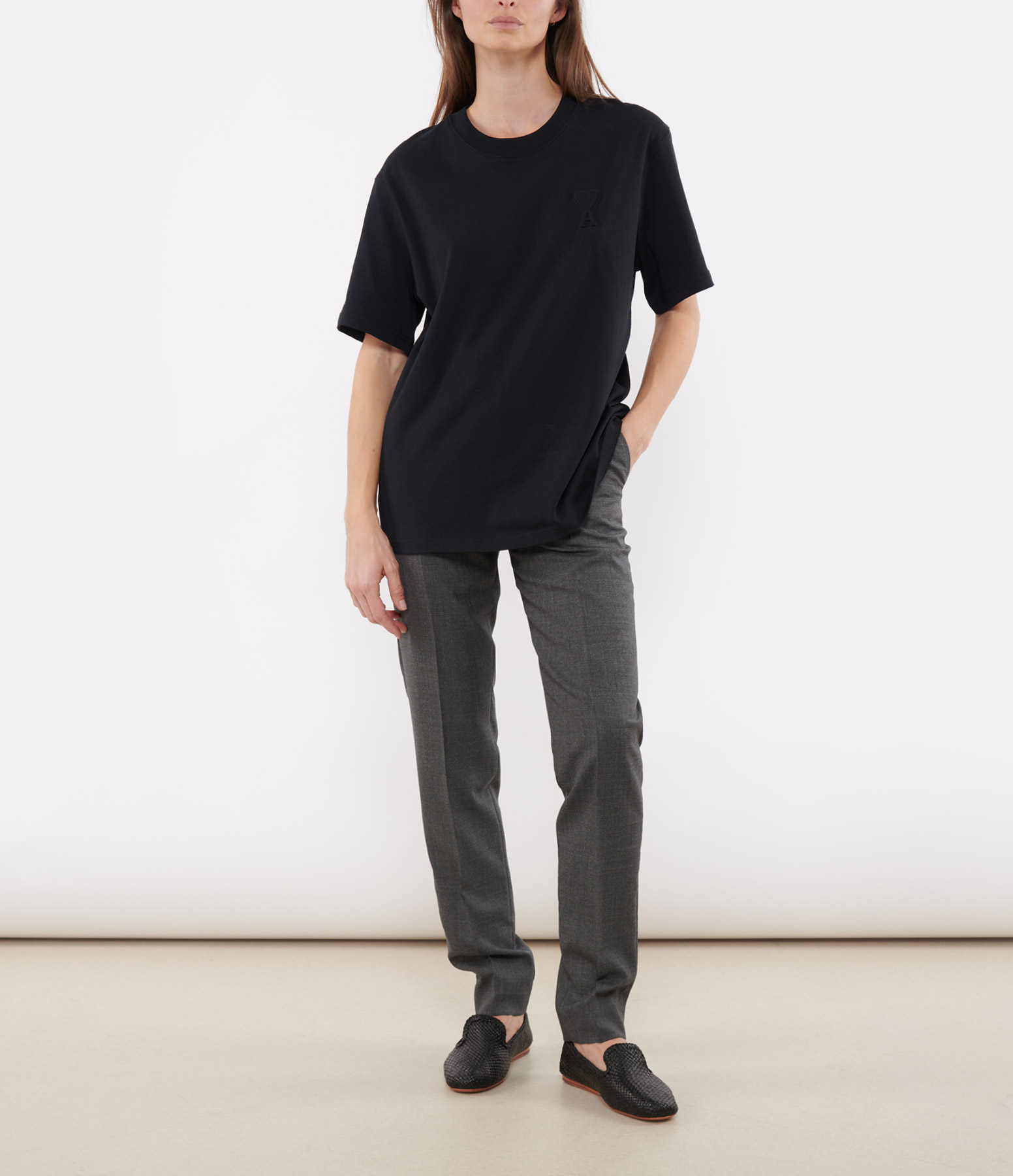 Mélange Grey Cigarette Trousers