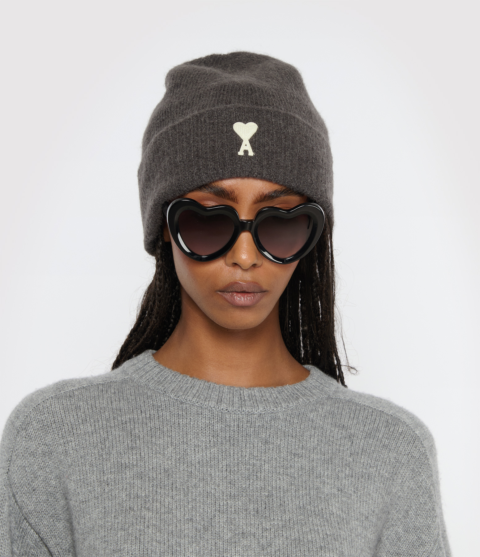 Adc Grey Ecru Wool Beanie