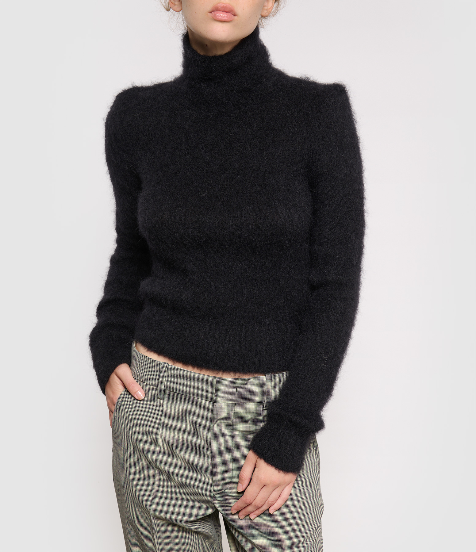 Black Brushed Alpaca and Mohair Jumper