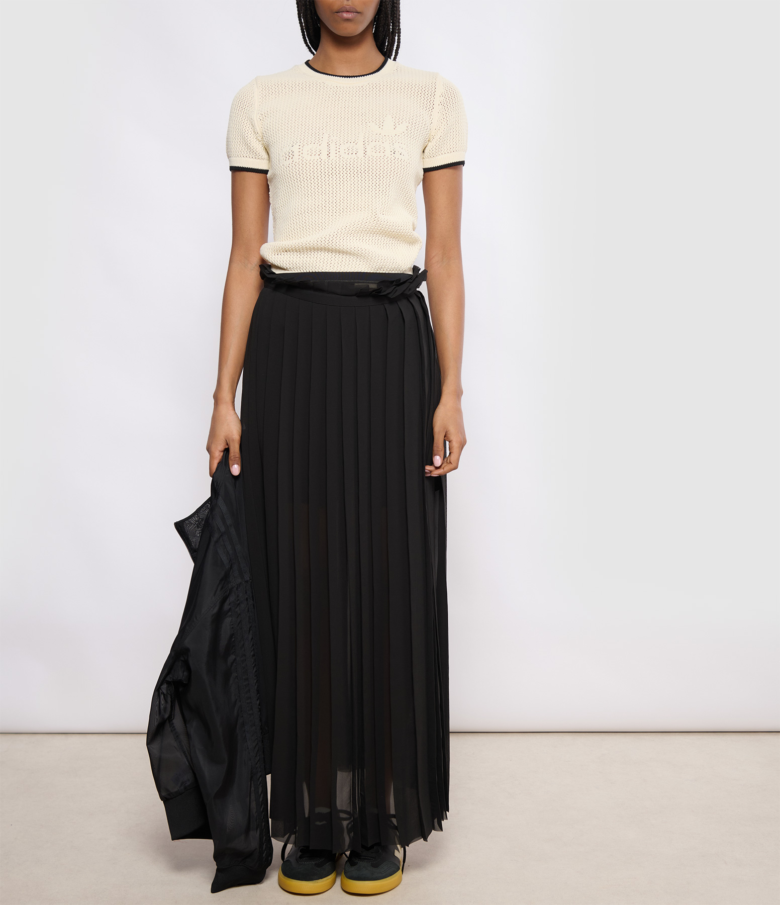 Long Black Pleated Skirt