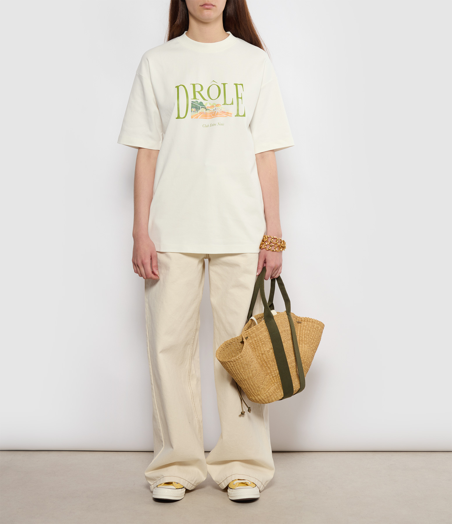 Wide-Fit Jeans, Cream