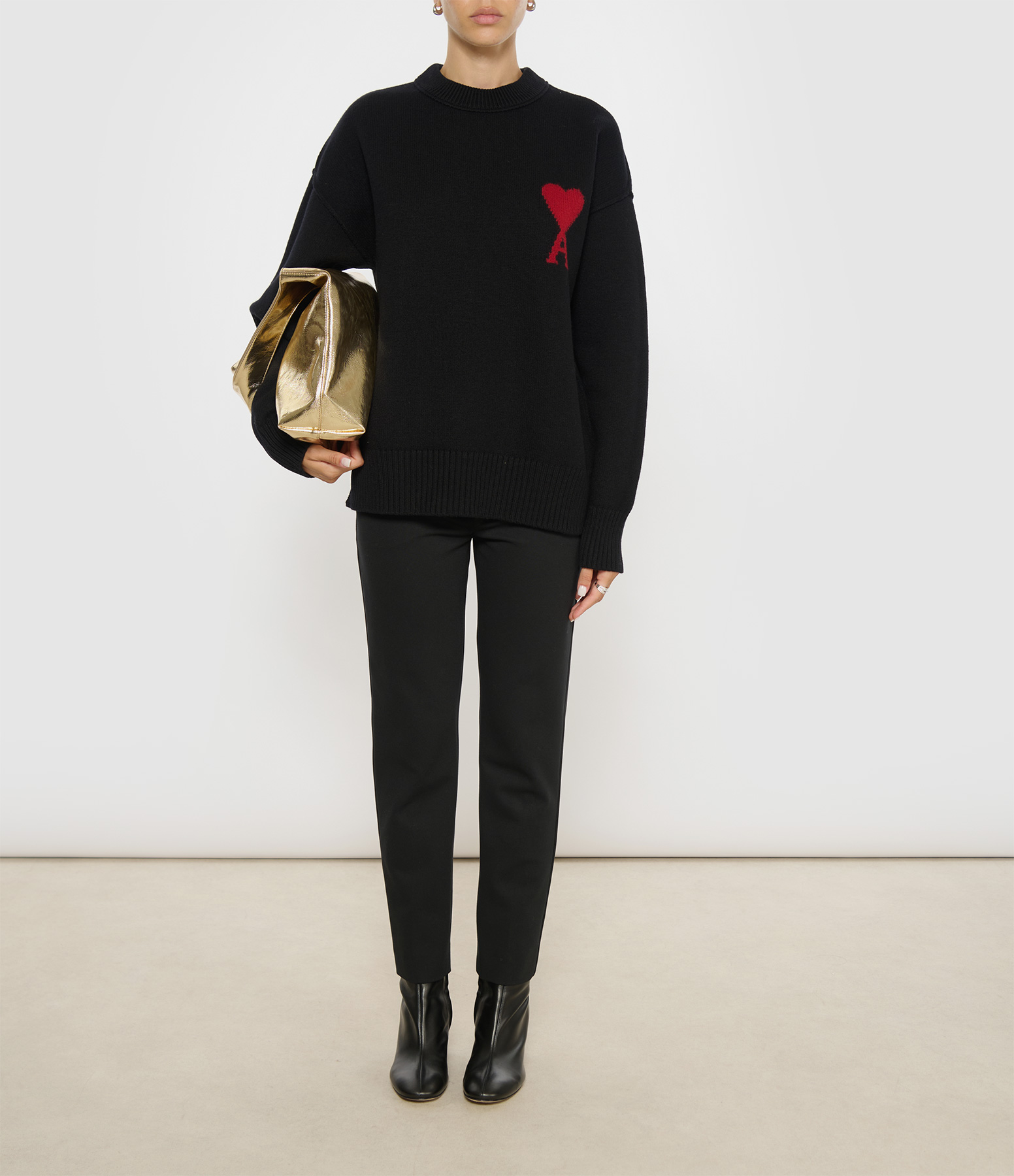 Black and Red 'Ami De Coeur' Jumper