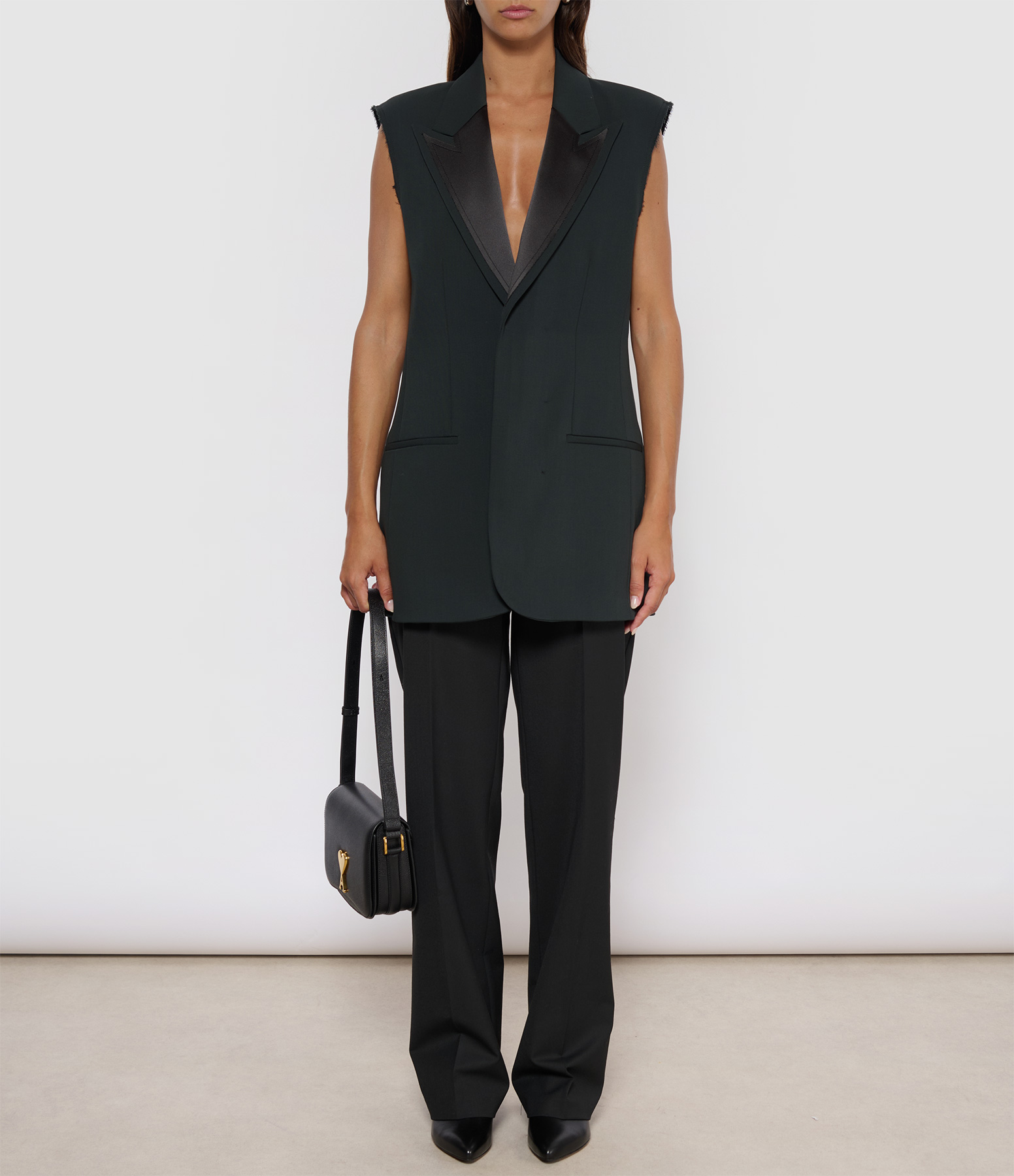 Anthracite Sleeveless Tux Jacket