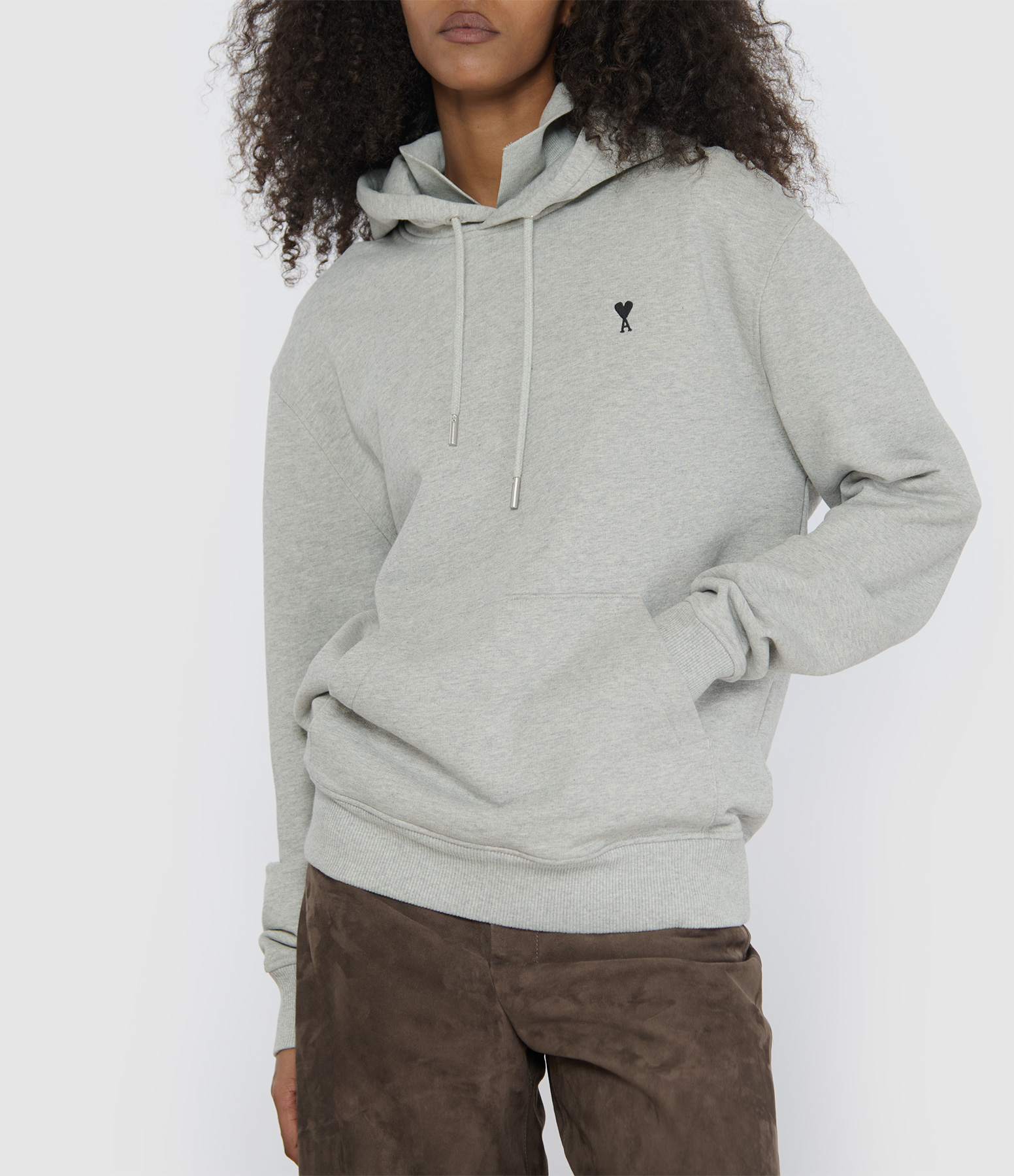 Contrasted ‘Ami De Cœur’ Sweatshirt in Ash Grey (China)