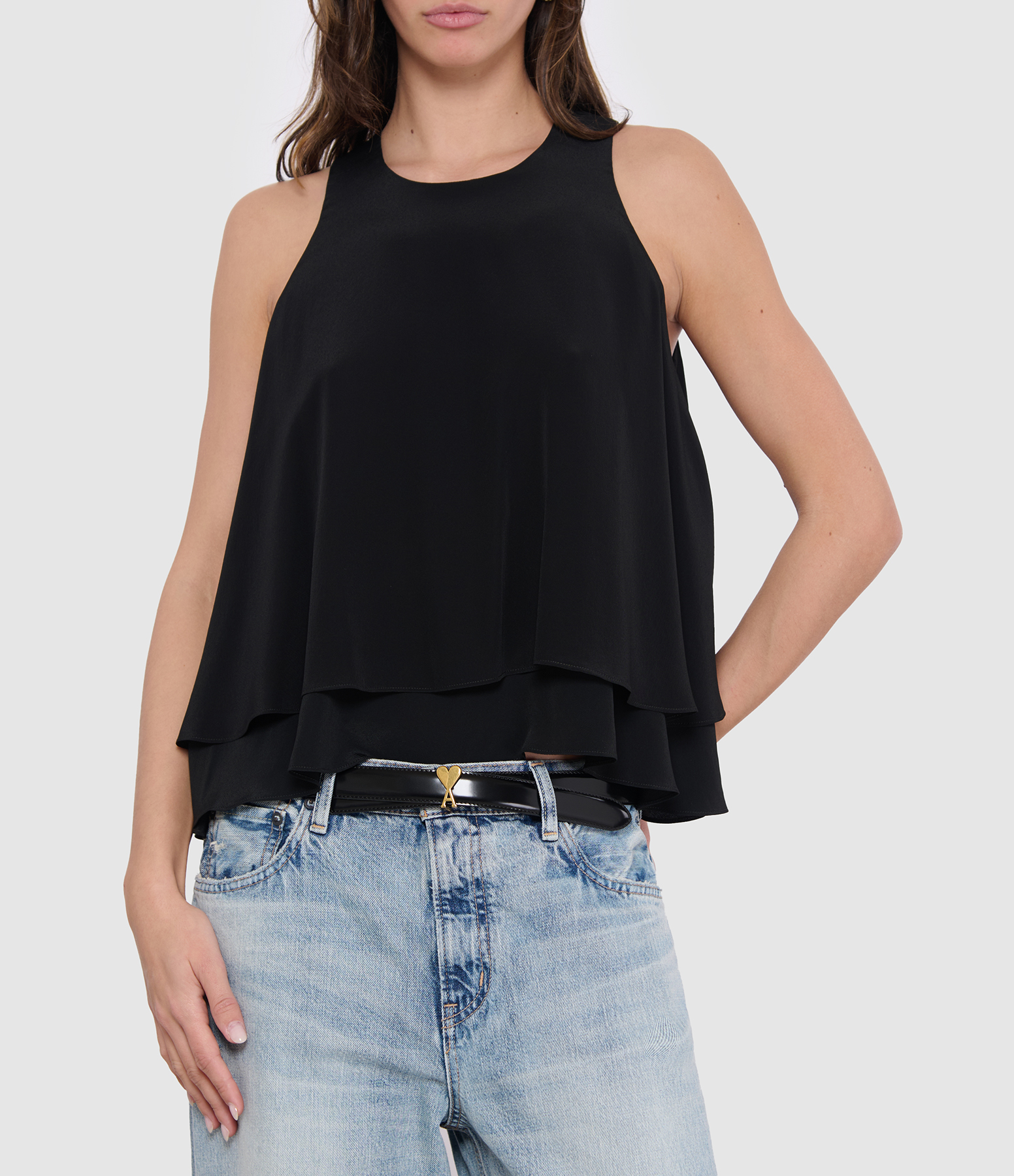 Black Top with Ruffles