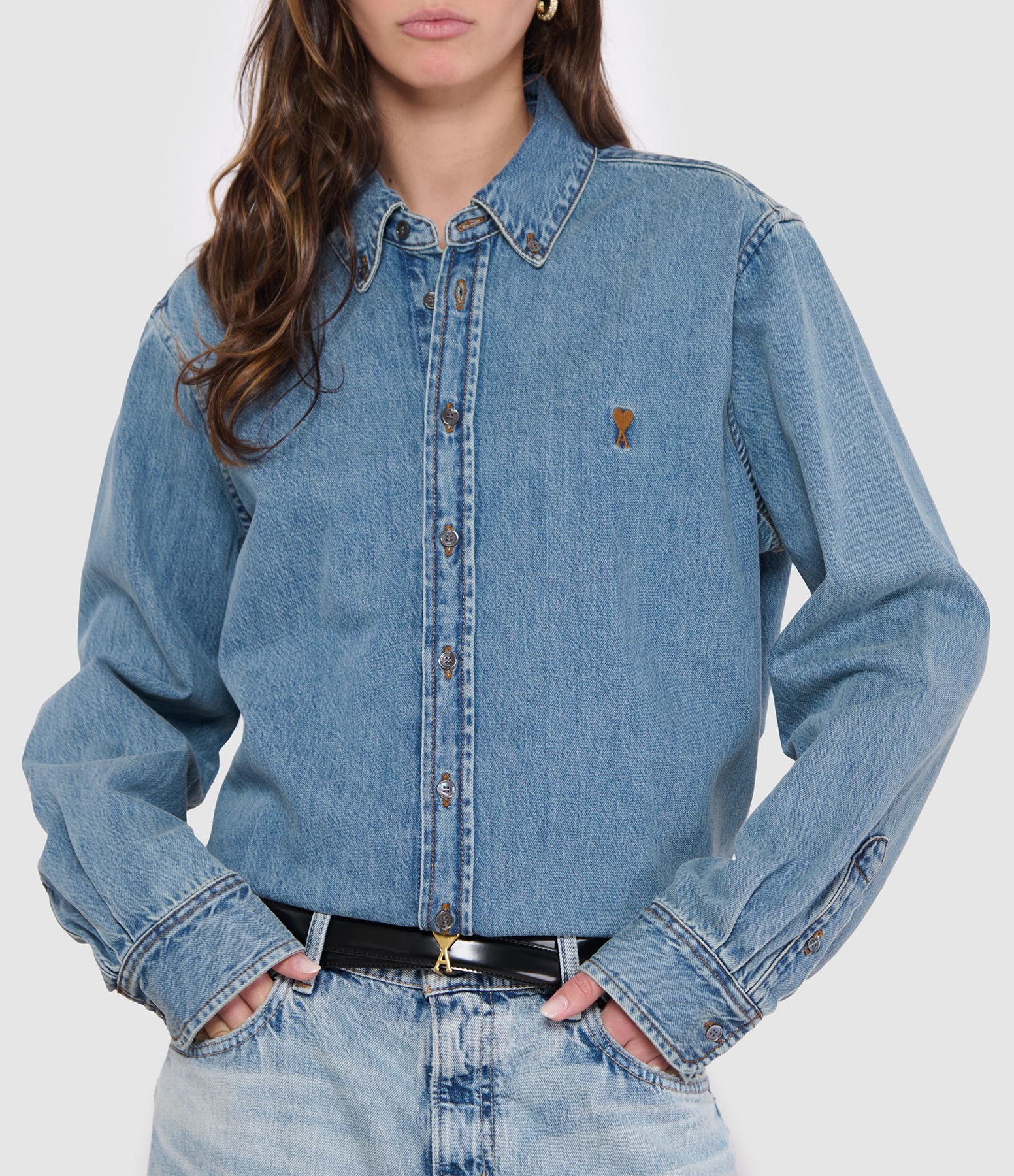 Contrasted Ami De Coeur Blue Shirt, Second-hand