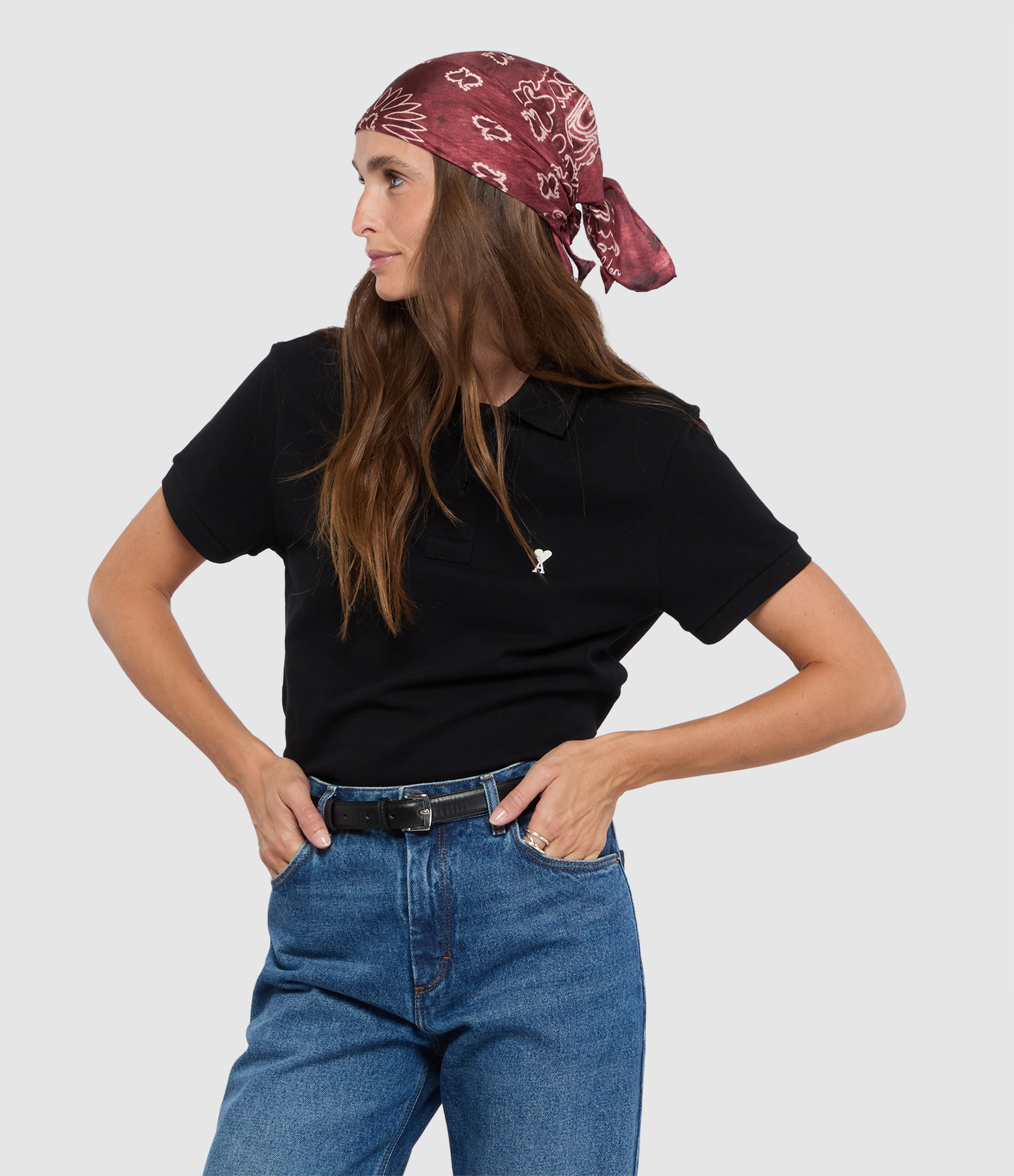 Red Ami De Coeur Polo Shirt – Black, White and Cream