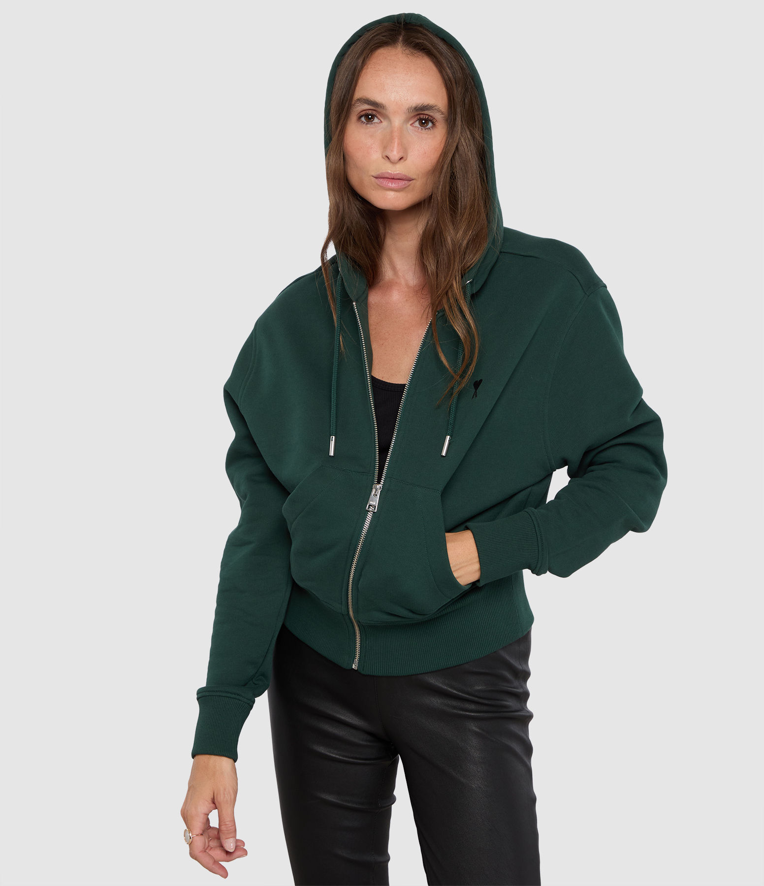 Ami De Coeur Sweatshirt – Bottle Green and Black
