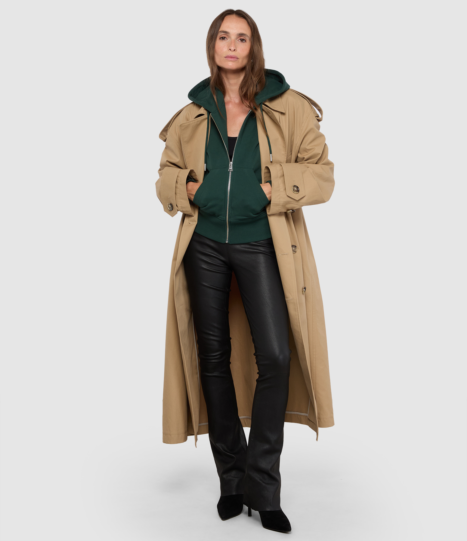 Beige Mastic Trench Coat