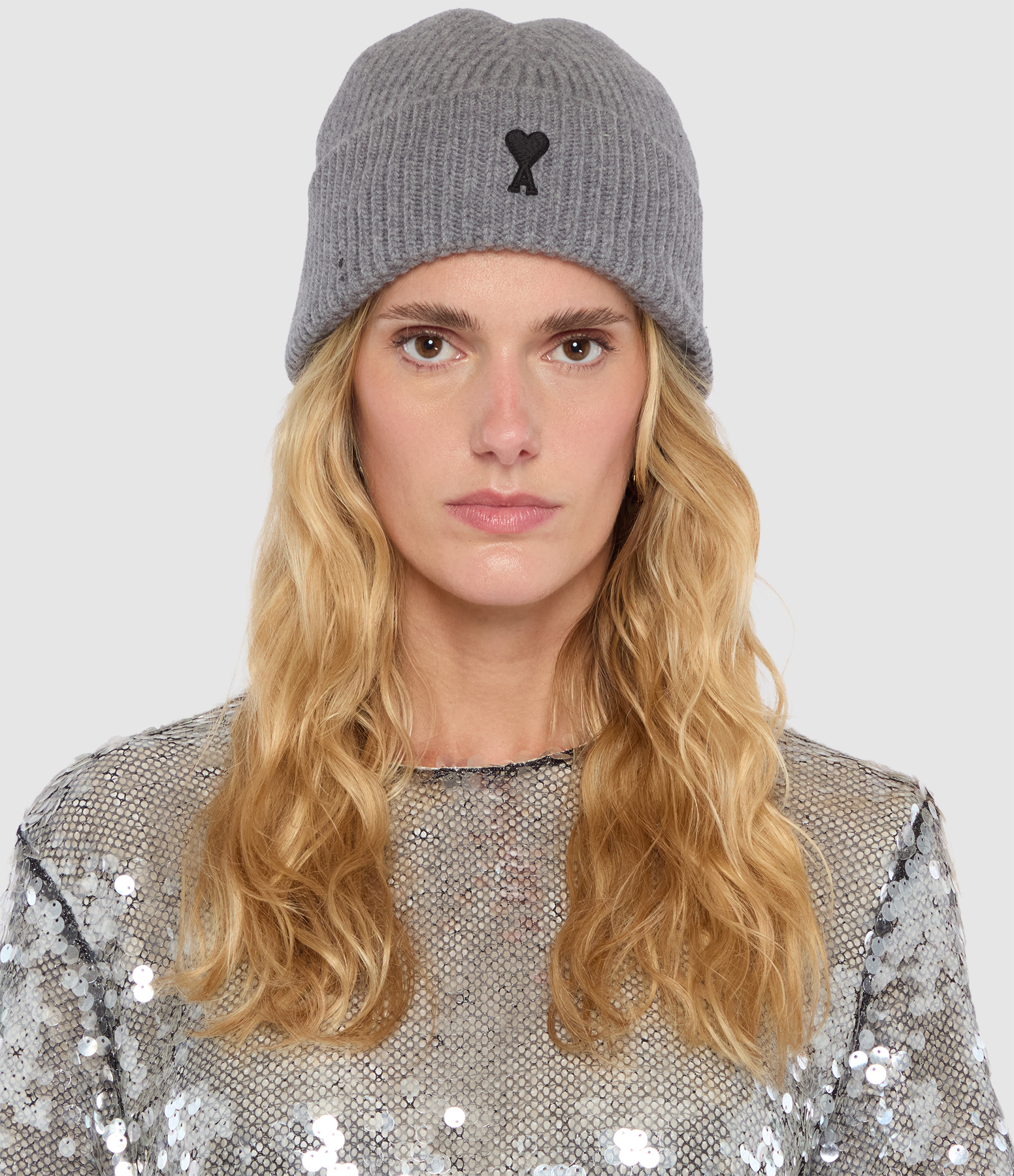Ami De Coeur Beanie – Ash Grey and Black