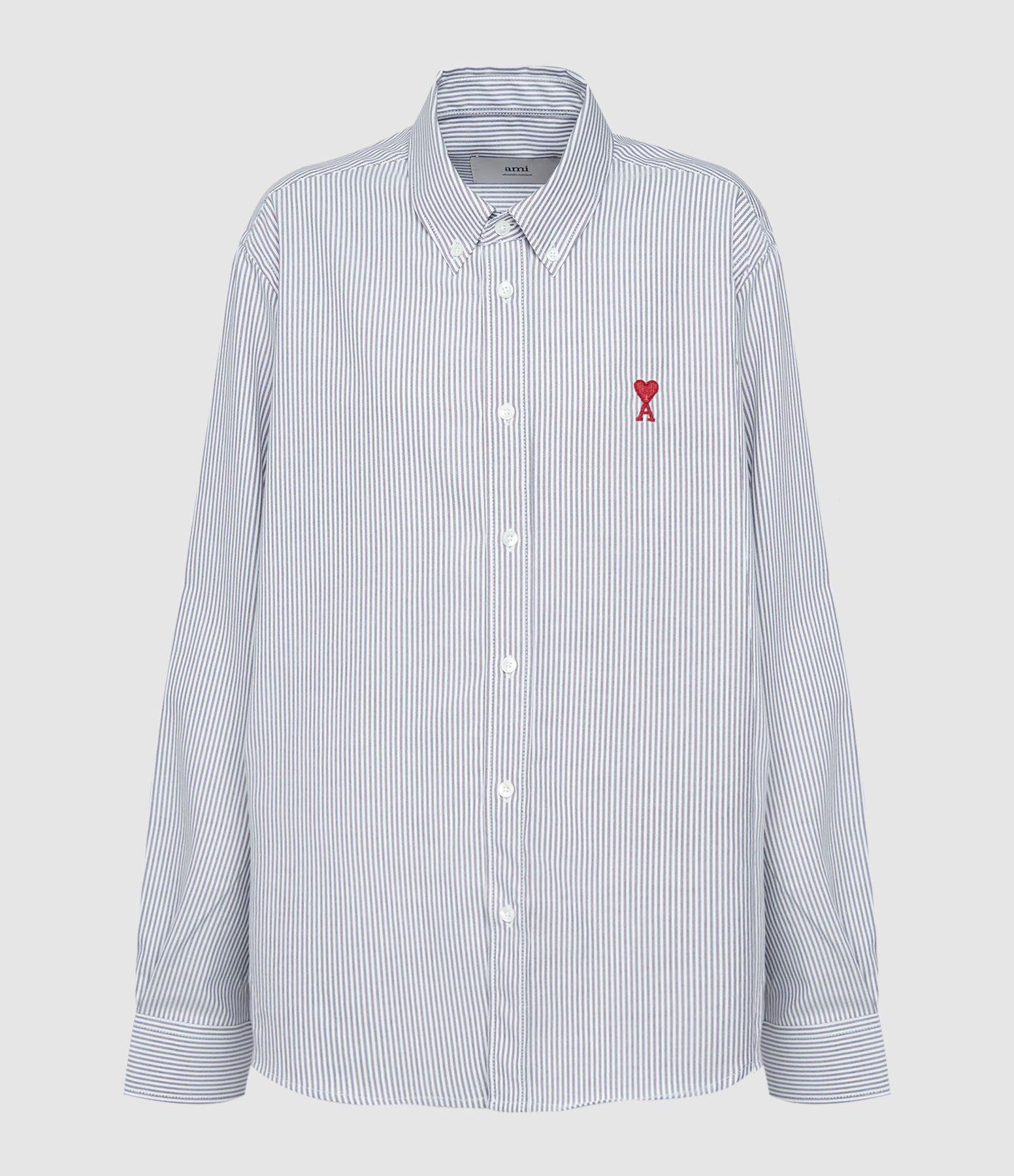 Ami de Cœur Button-Up Shirt with Blue and Red Stripes