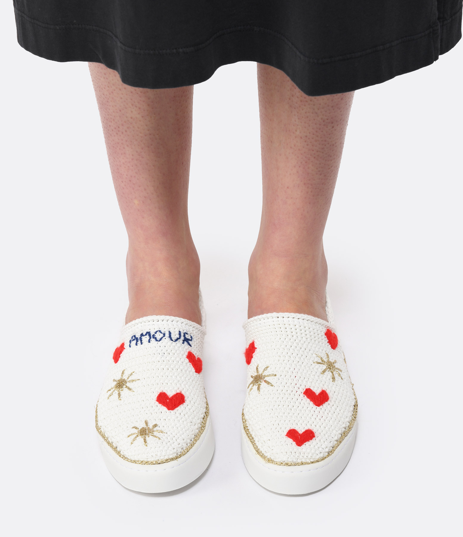Sparkling Love Gold and Red Shoes