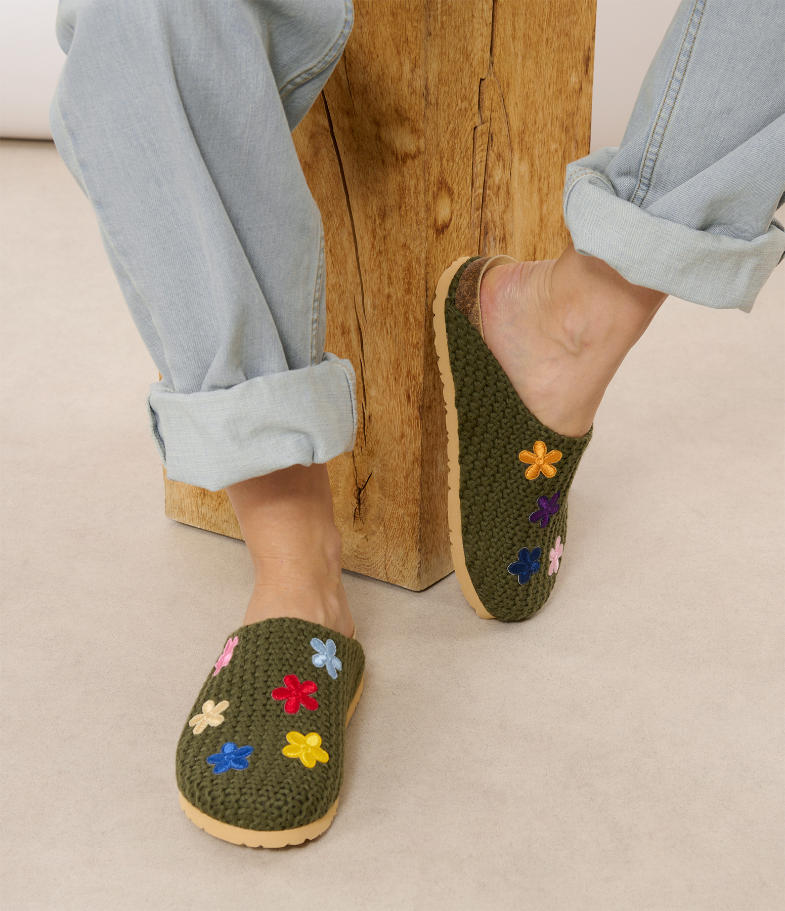 Colorful Garden Khaki Clogs