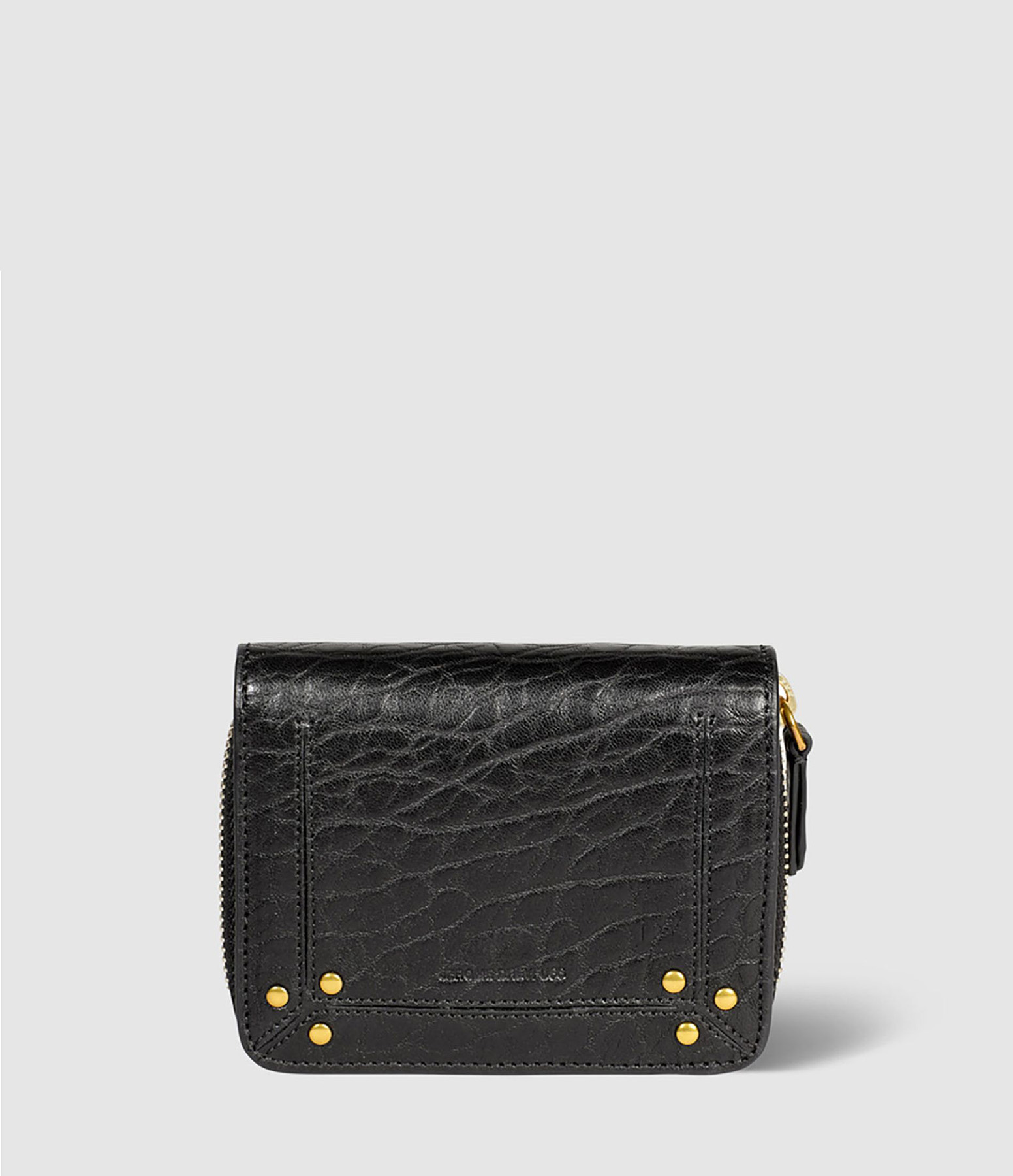 André Bubble Black Leather Wallet