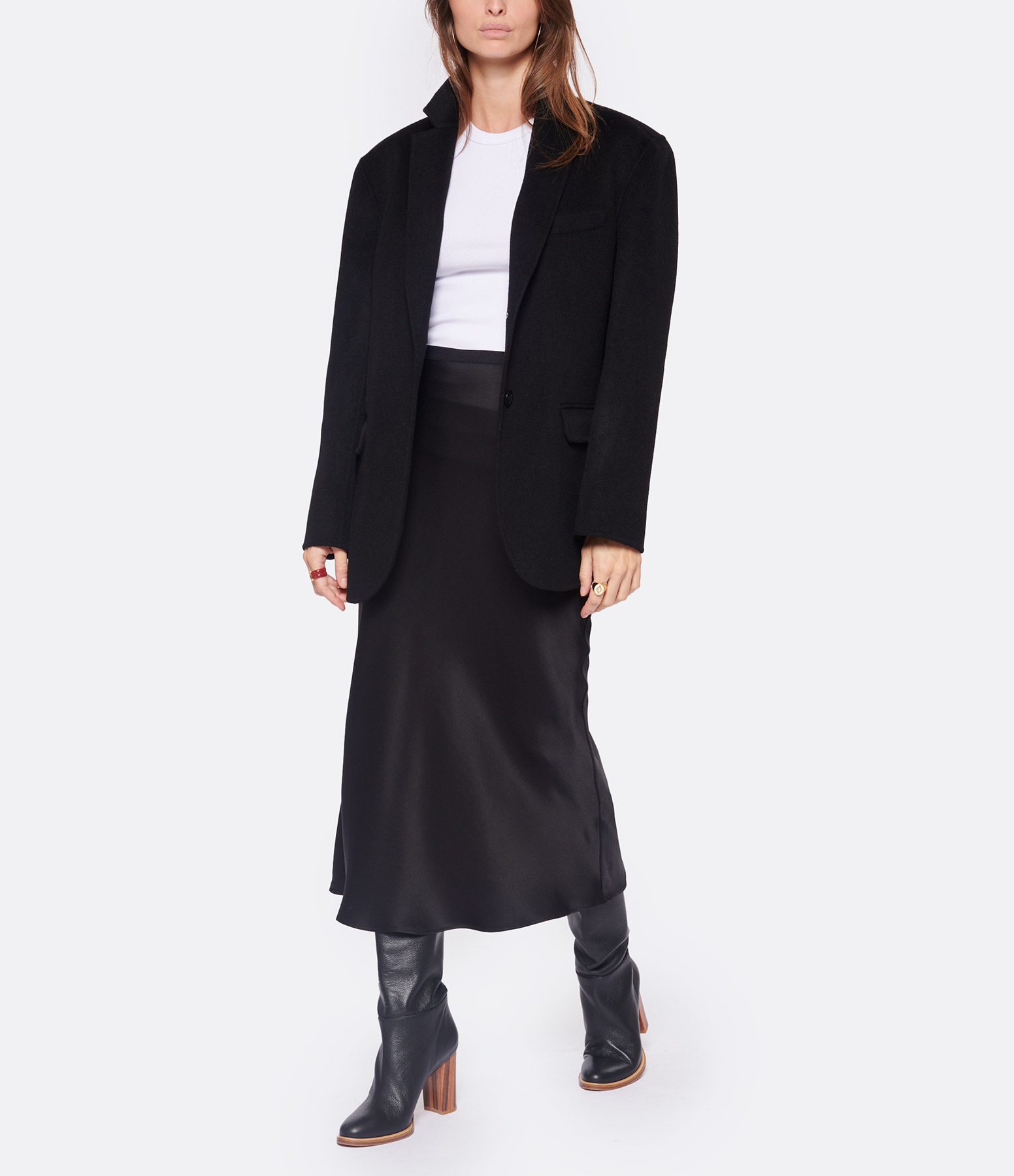 Black Silk Bar Skirt