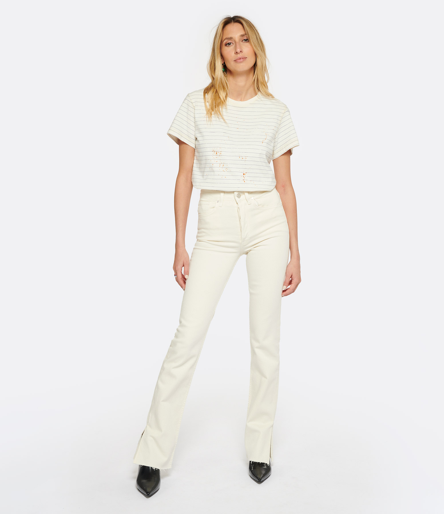 Organic Cotton Jeans in Cream