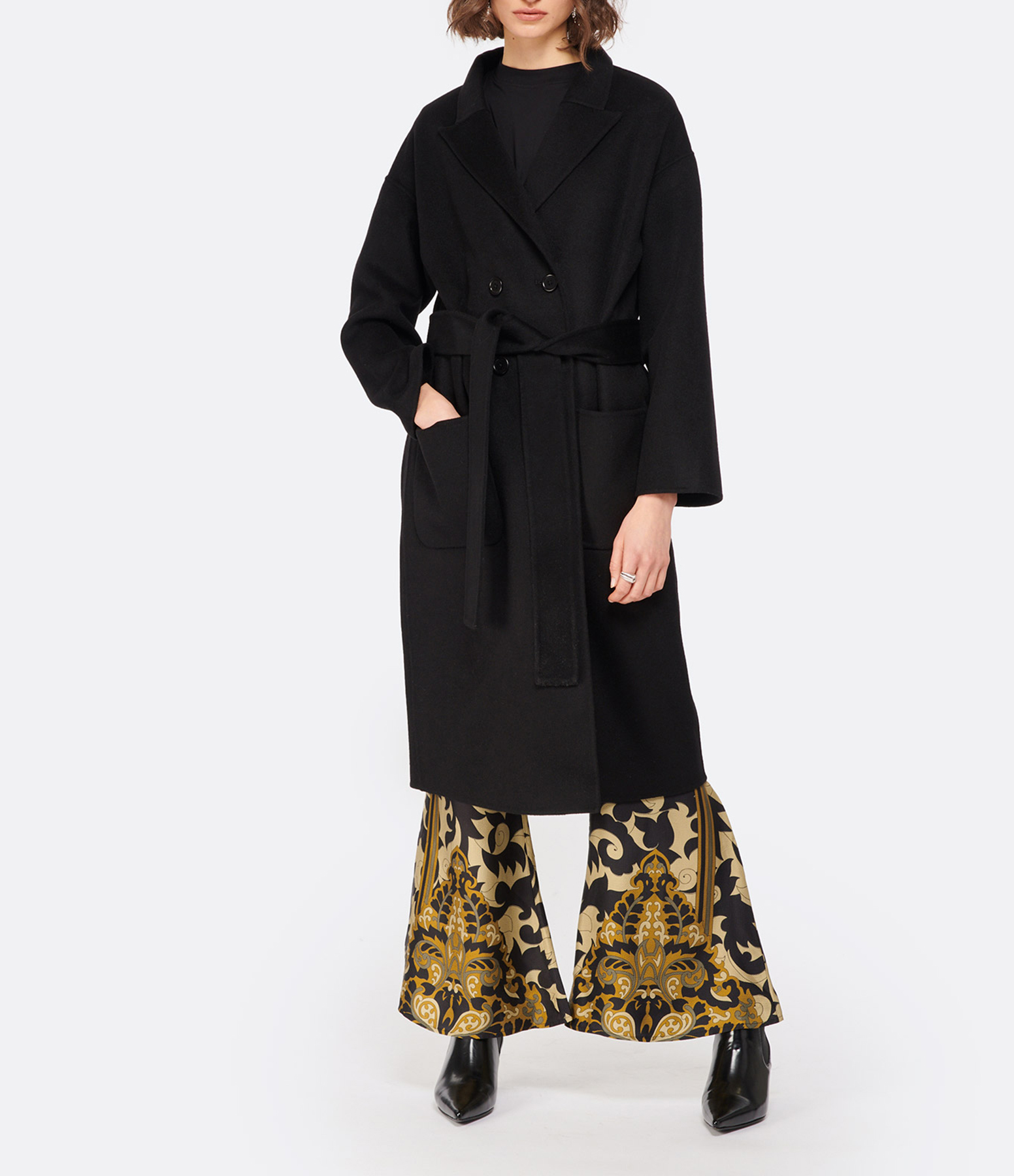 Dylan Black Wool Coat