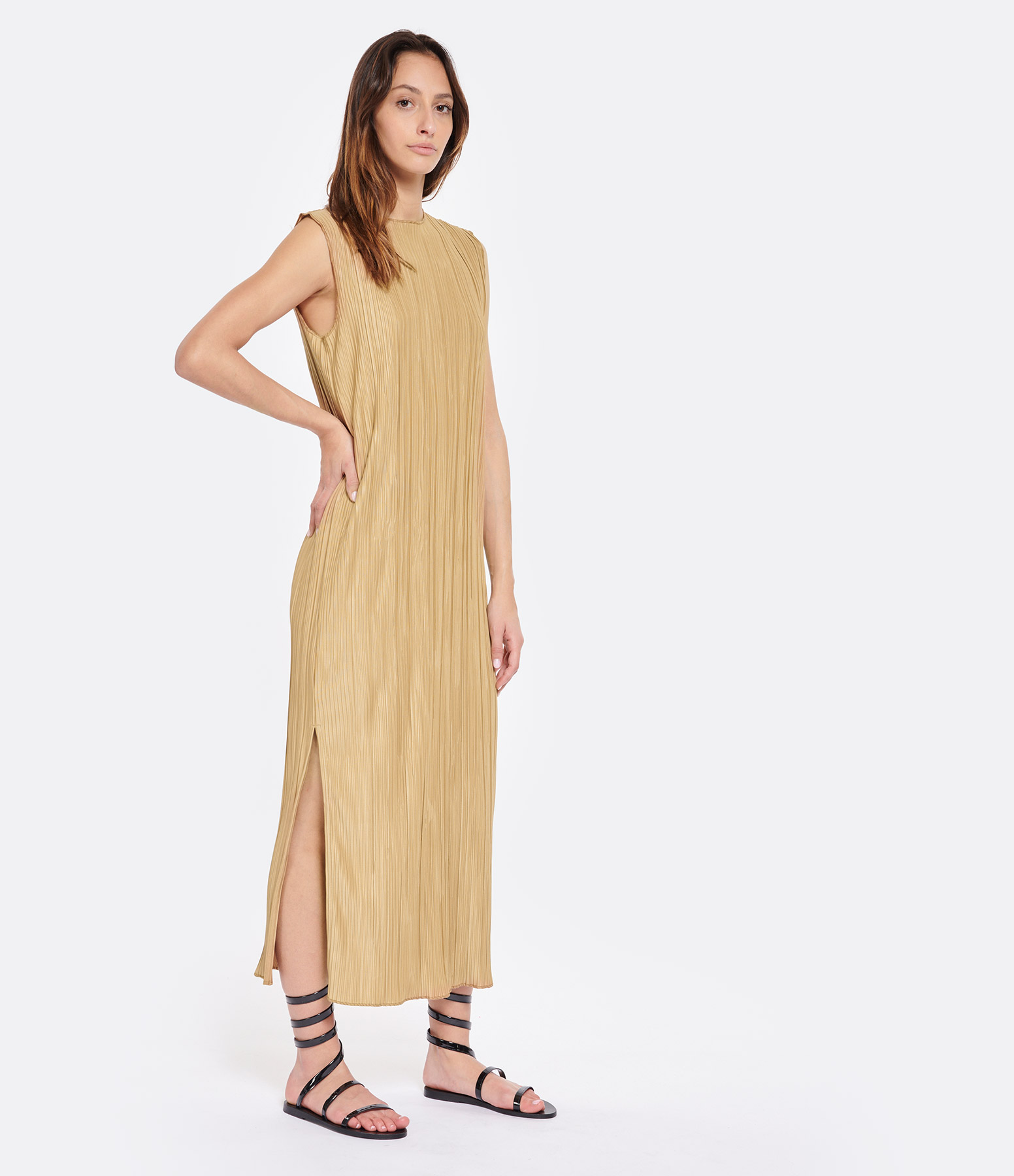 Melanie Long Brown Dress