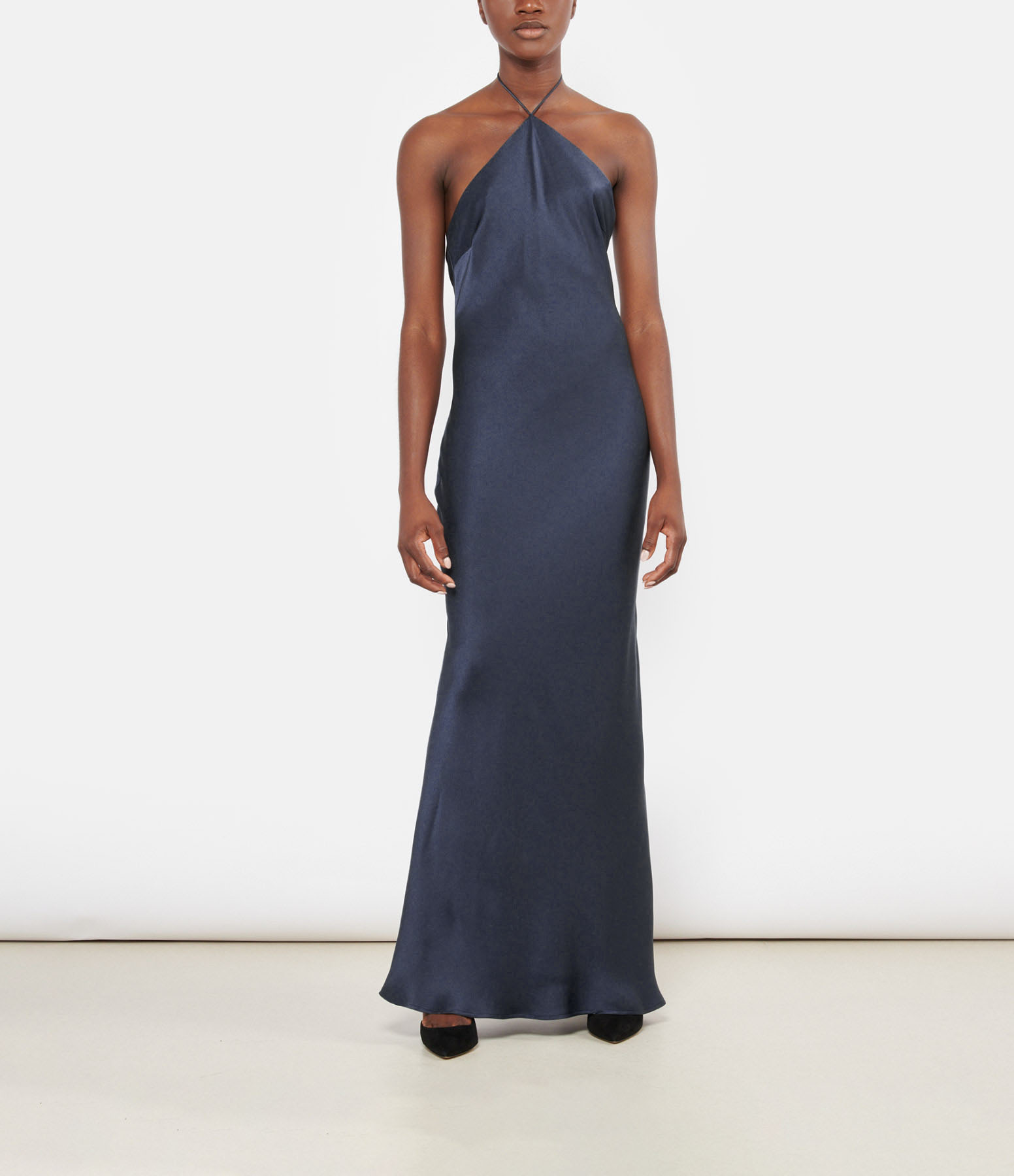 Leanne Long Navy Blue Silk Dress