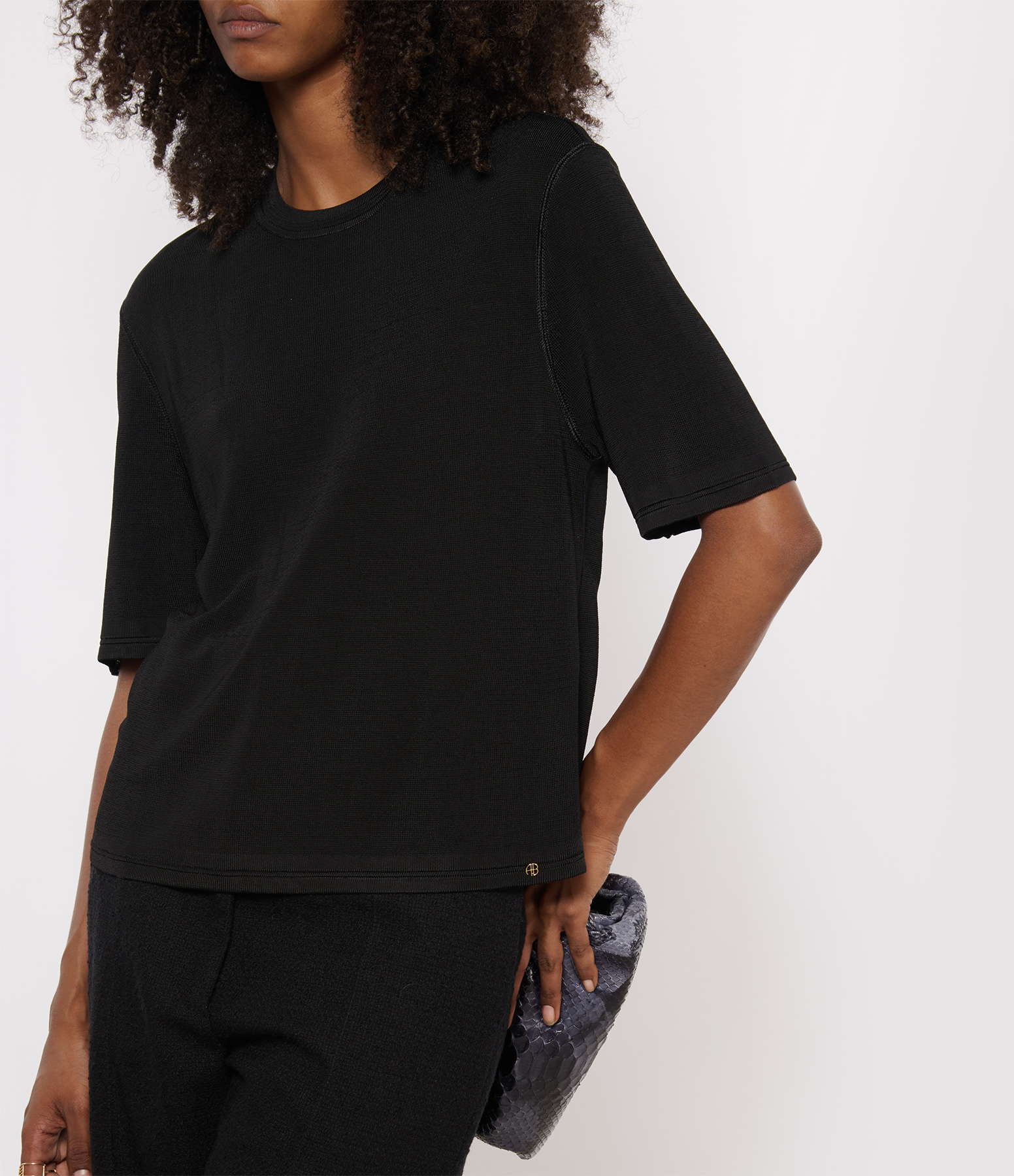 Giorgio Black Knitted T-shirt