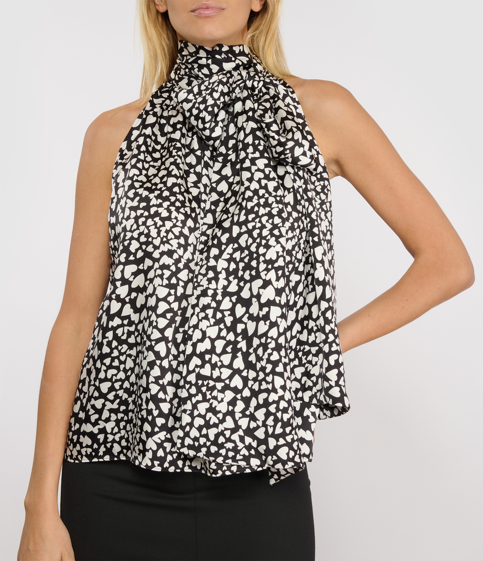 Brooke Black and White Heart Top