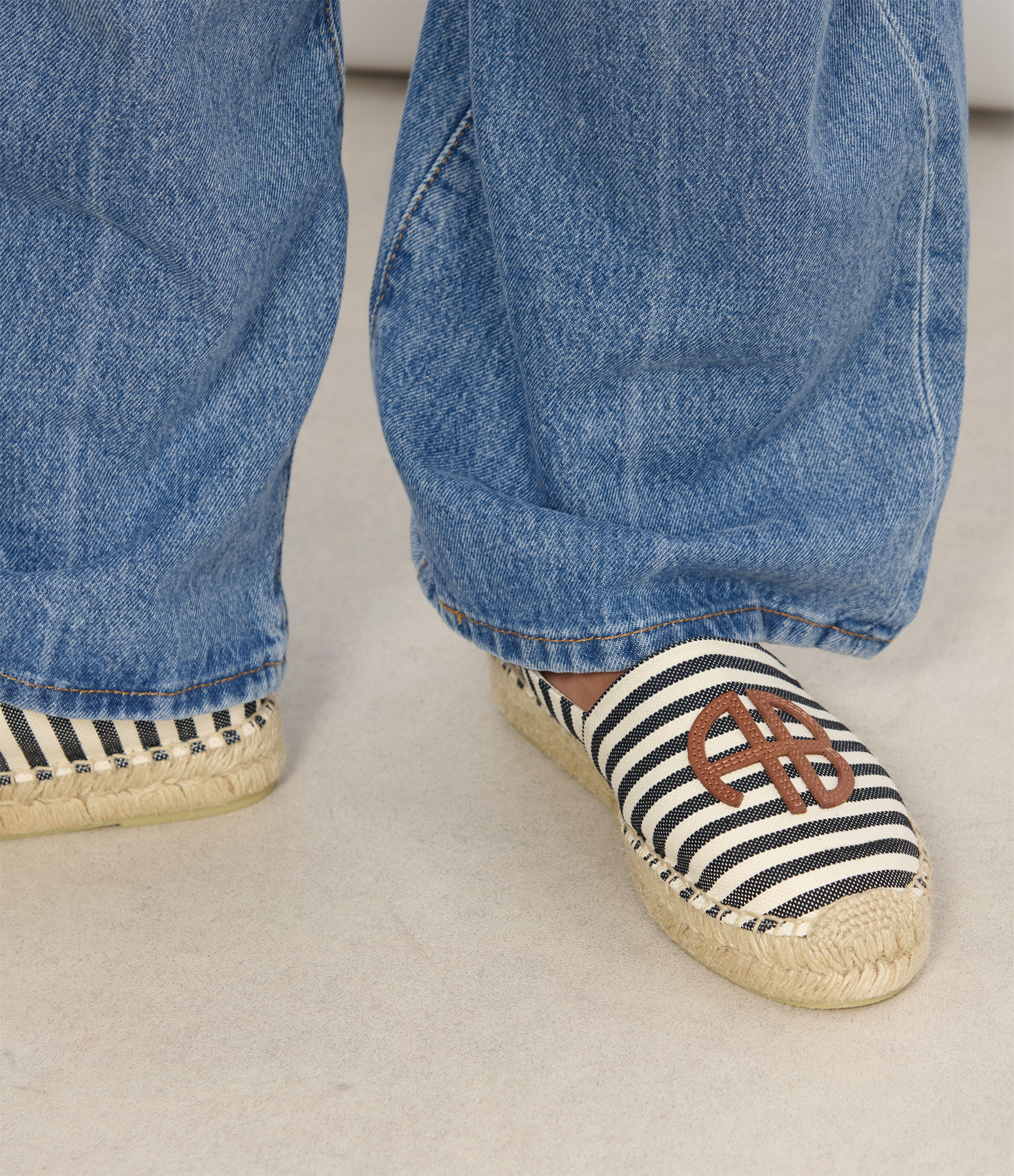 Paloma Stripe Black and Natural Espadrilles