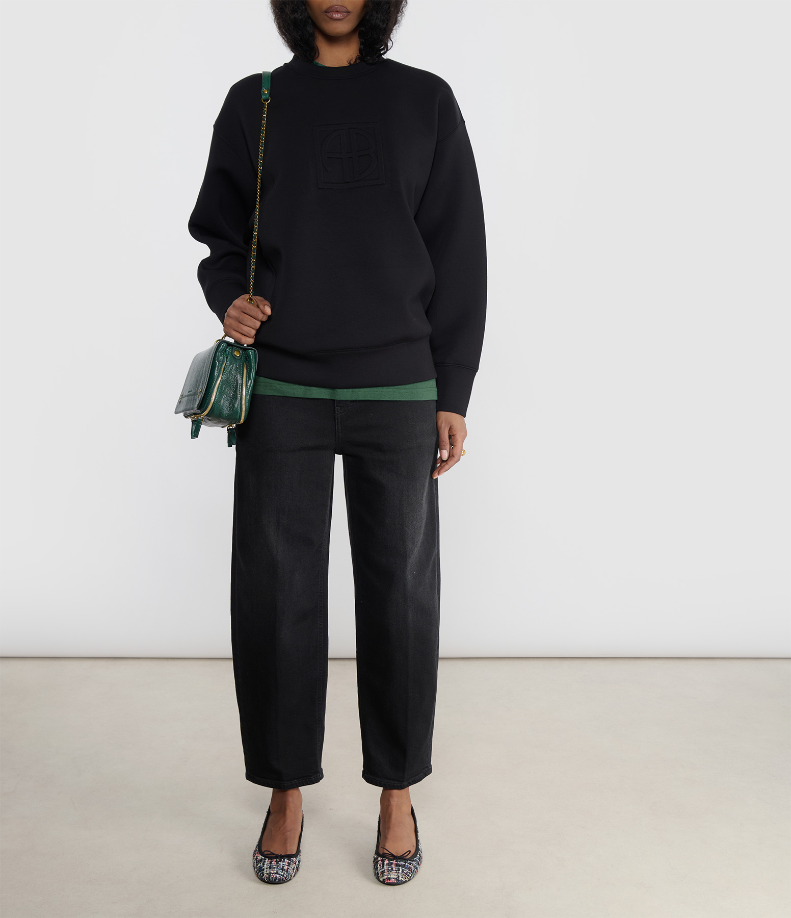 Alto Framed Monogram Black Sweatshirt